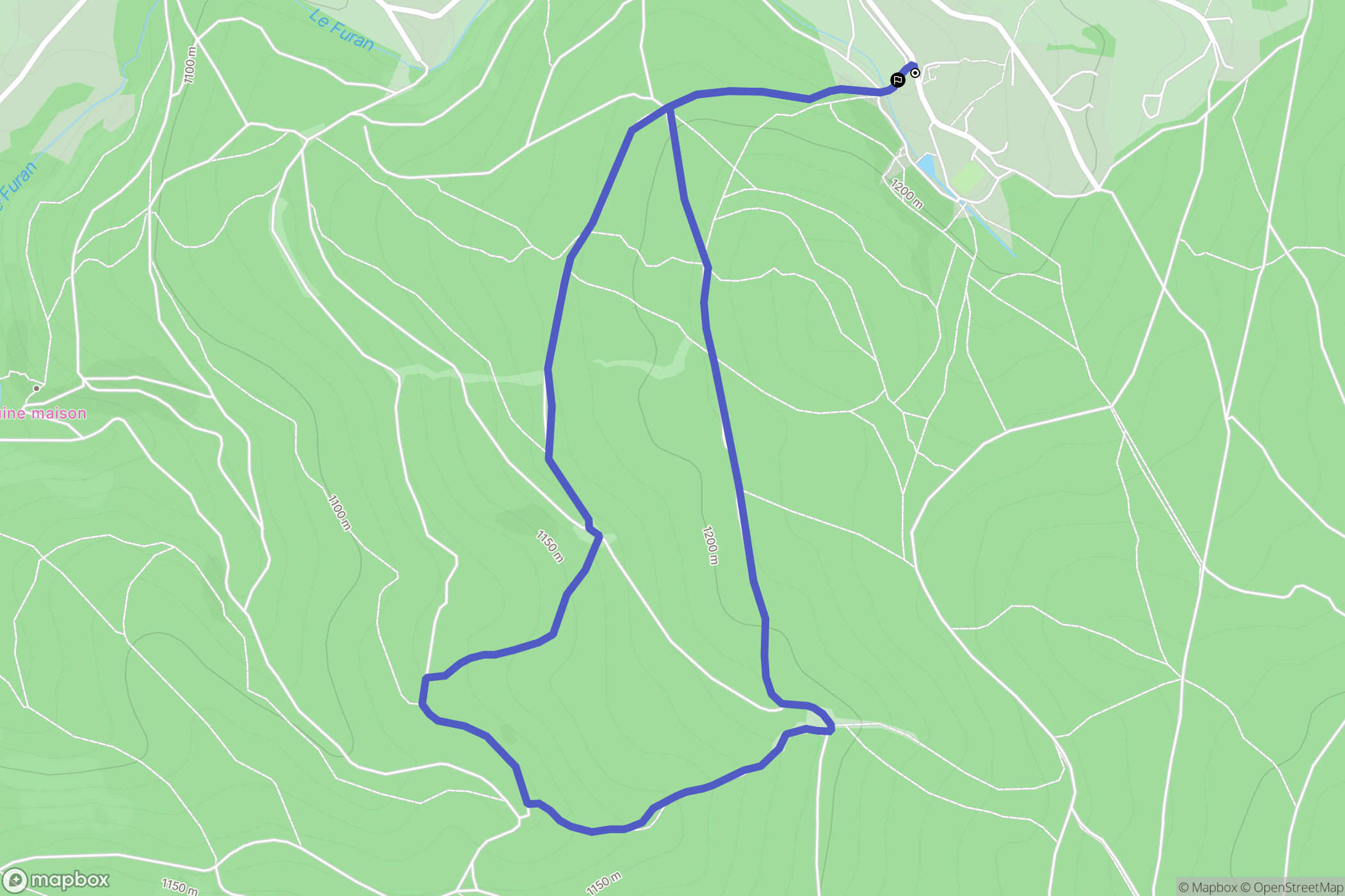 Le Bessat : carte du parcours de randonnée - France