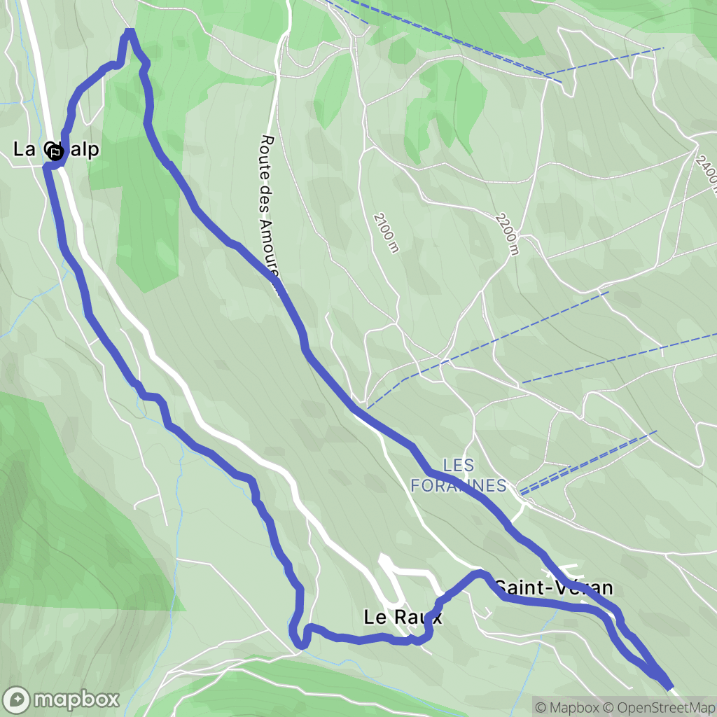 Saint-Véran : carte du parcours de randonnée - France