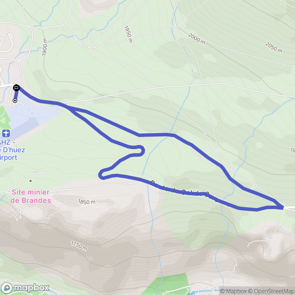 Huez : carte du parcours de randonnée - France