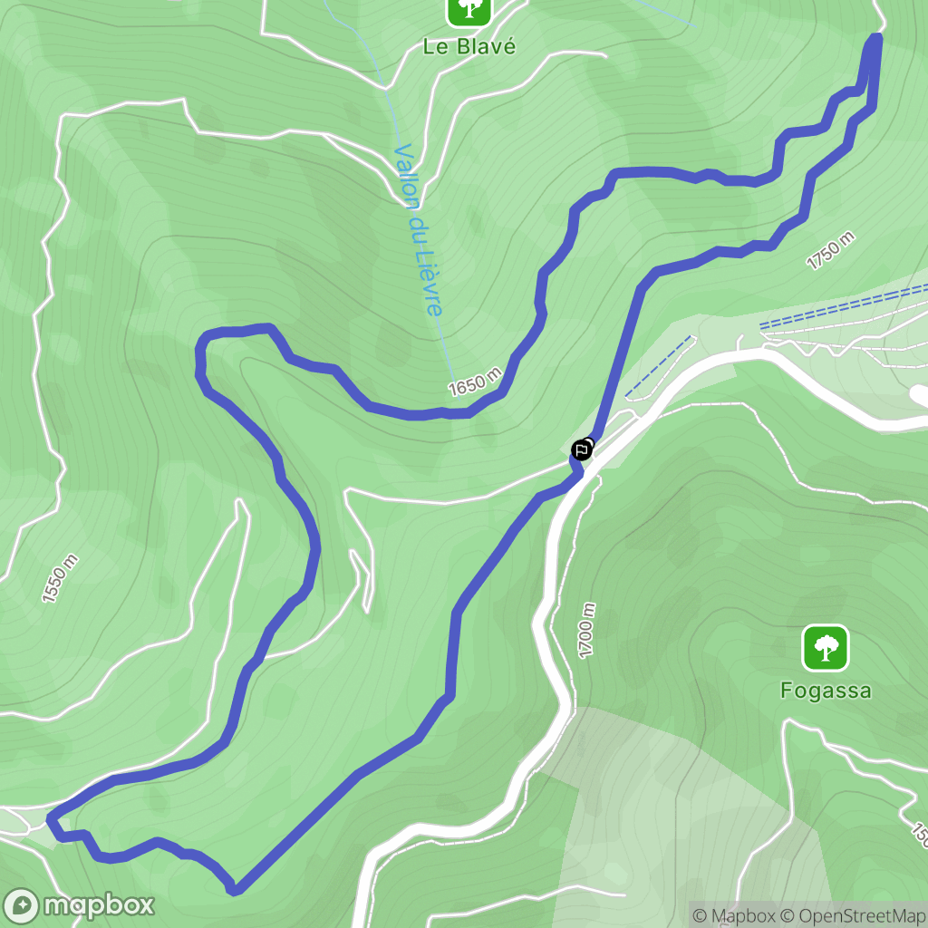 La Bollène-Vésubie : carte du parcours de randonnée - France