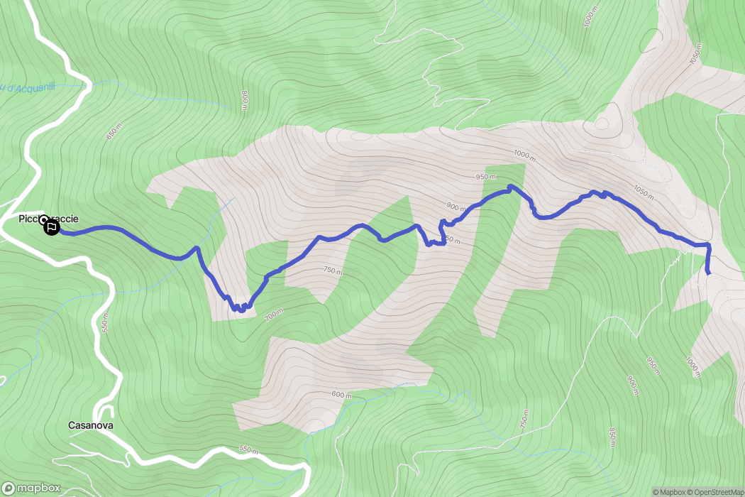 Monacia-d'Orezza : carte du parcours de randonnée - France