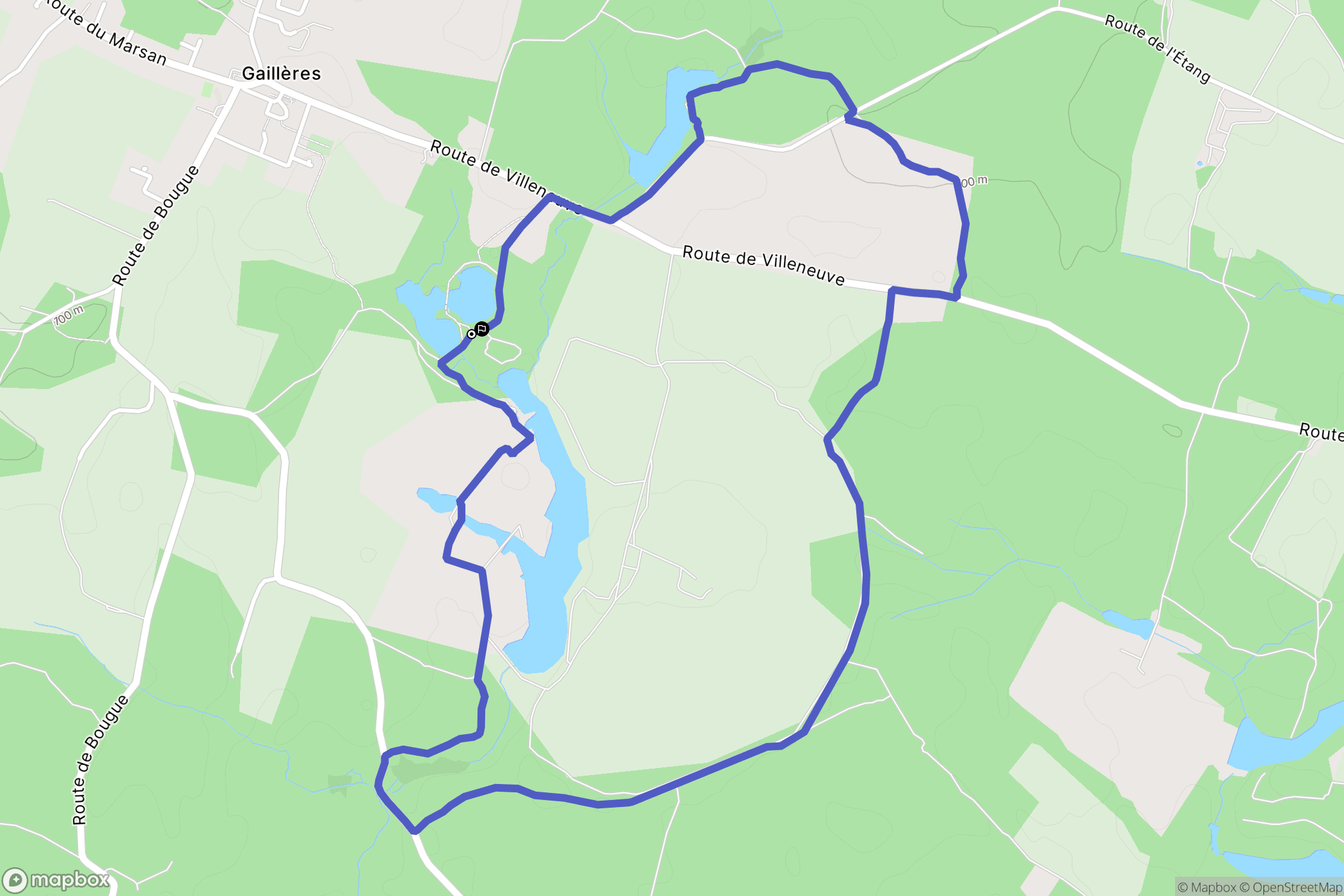 Gaillères : carte du parcours de randonnée - France