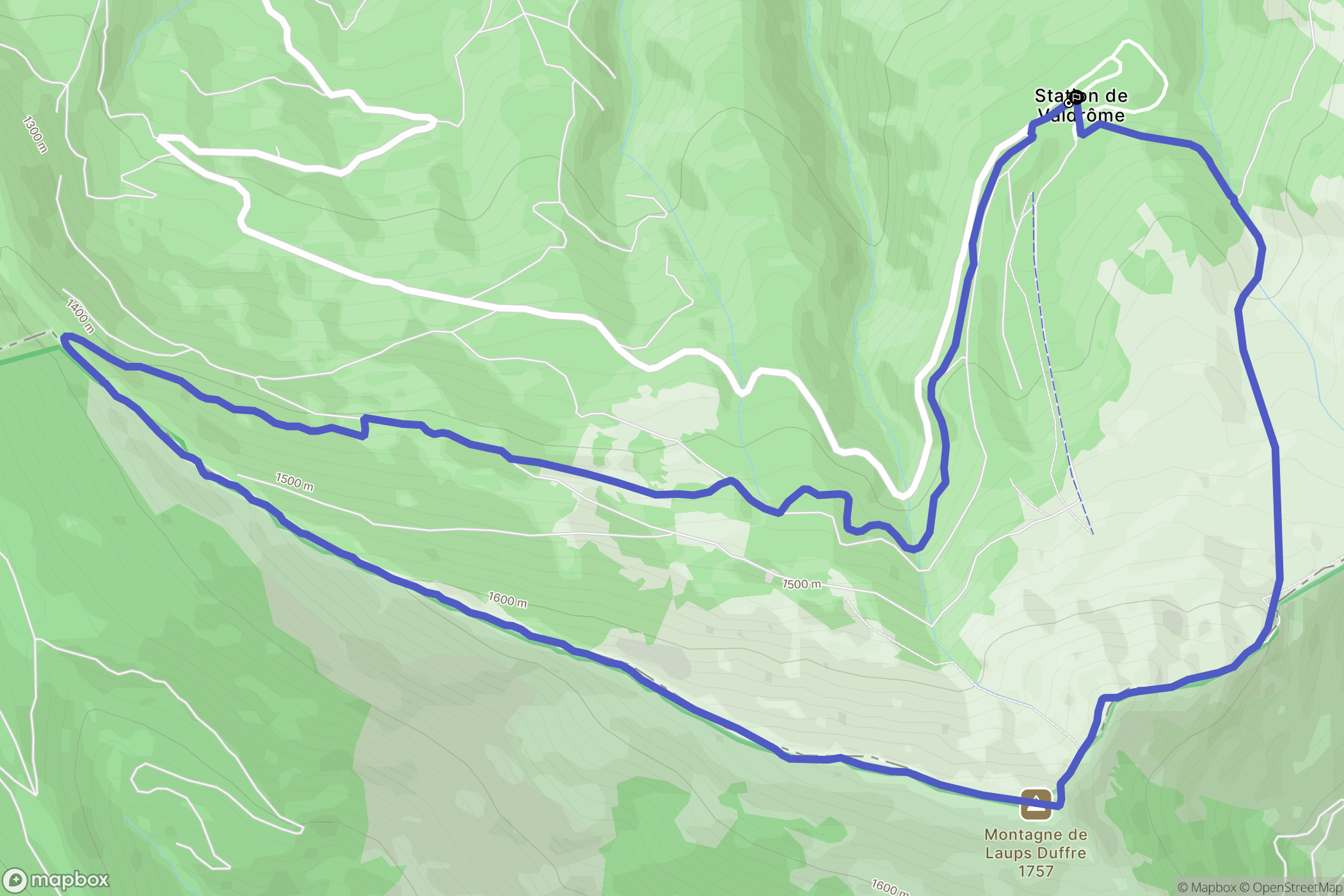 Valdrôme : carte du parcours de randonnée - France