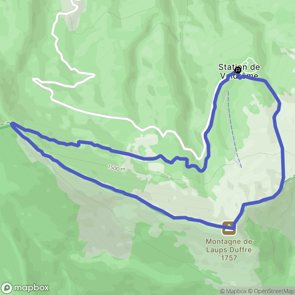 Valdrôme : carte du parcours de randonnée - France