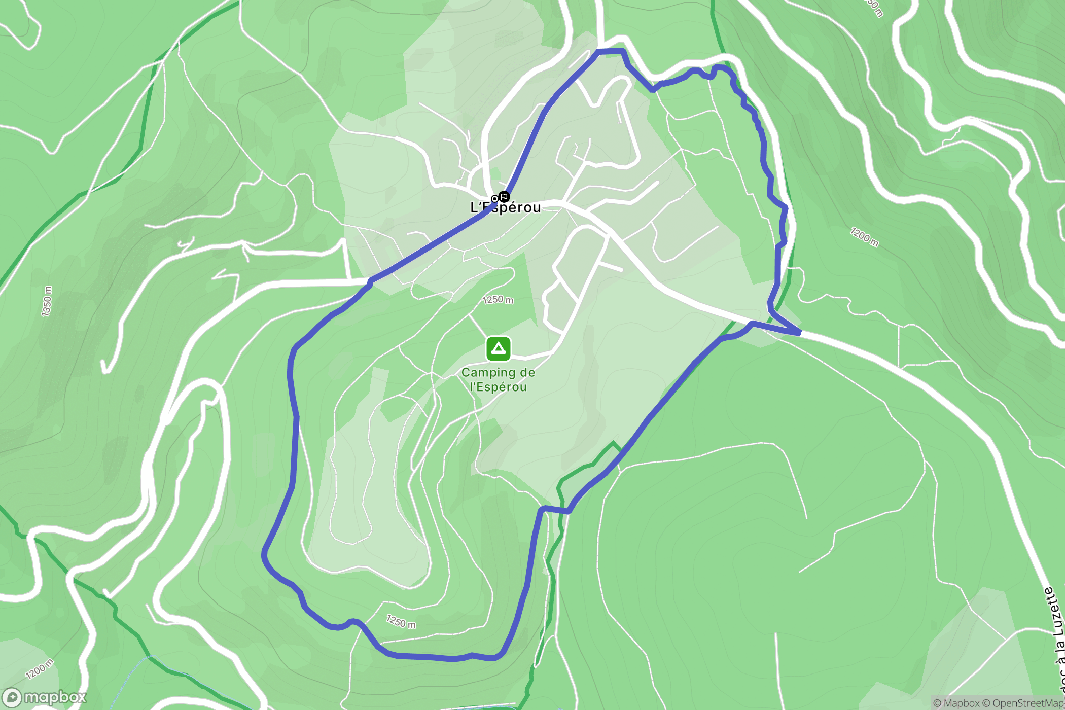Val-d'Aigoual : carte du parcours de randonnée - France