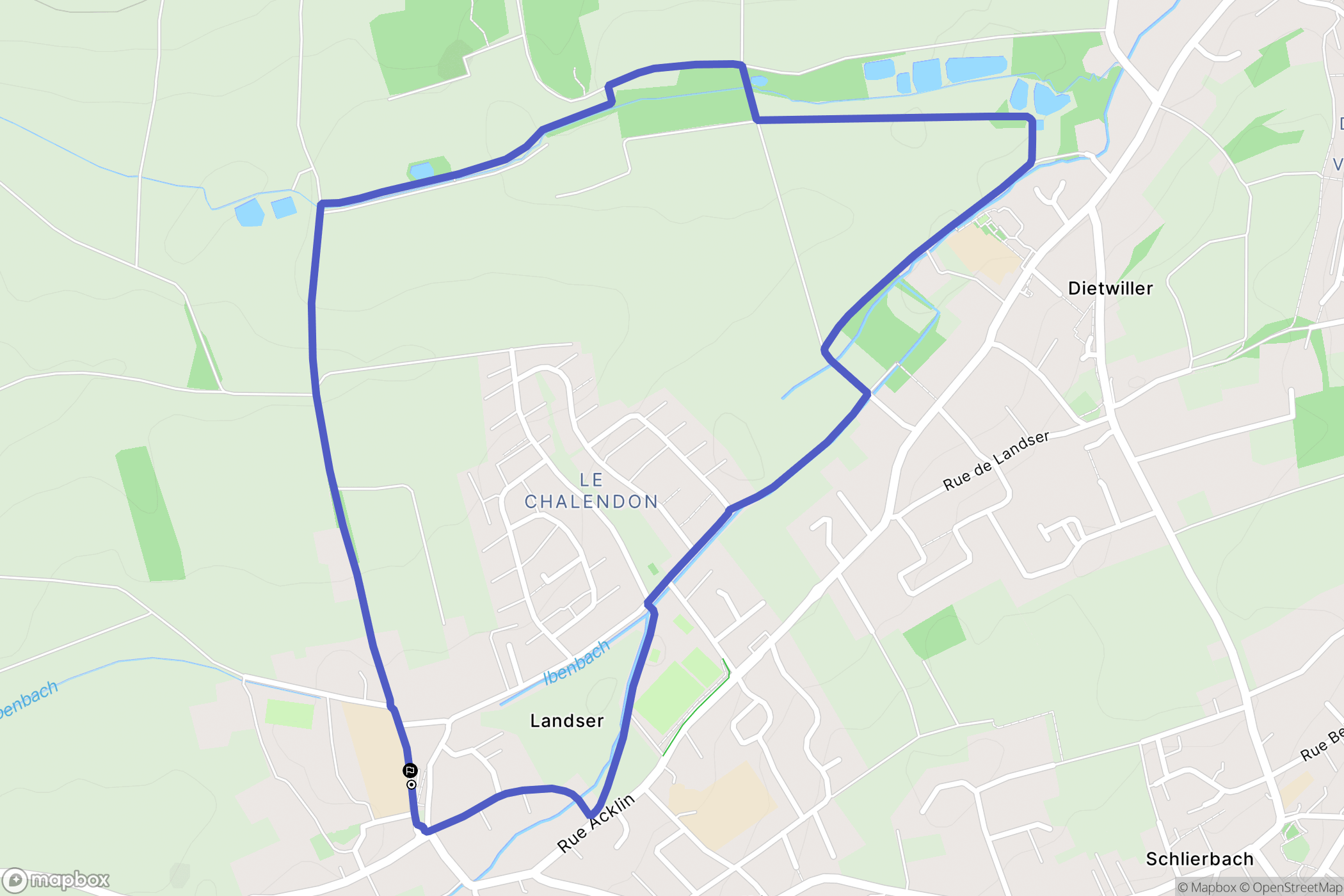 Landser : carte du parcours de randonnée - France
