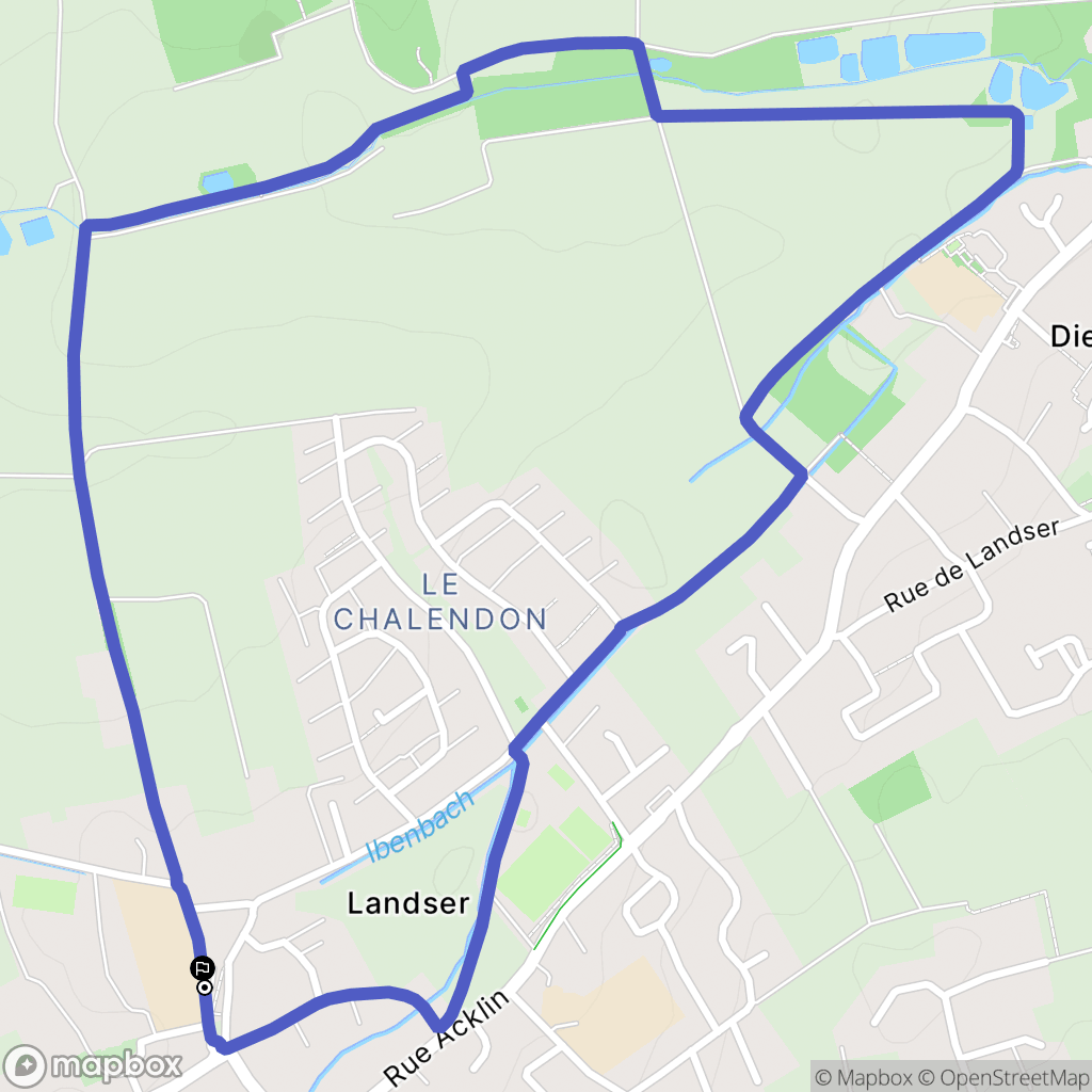 Landser : carte du parcours de randonnée - France