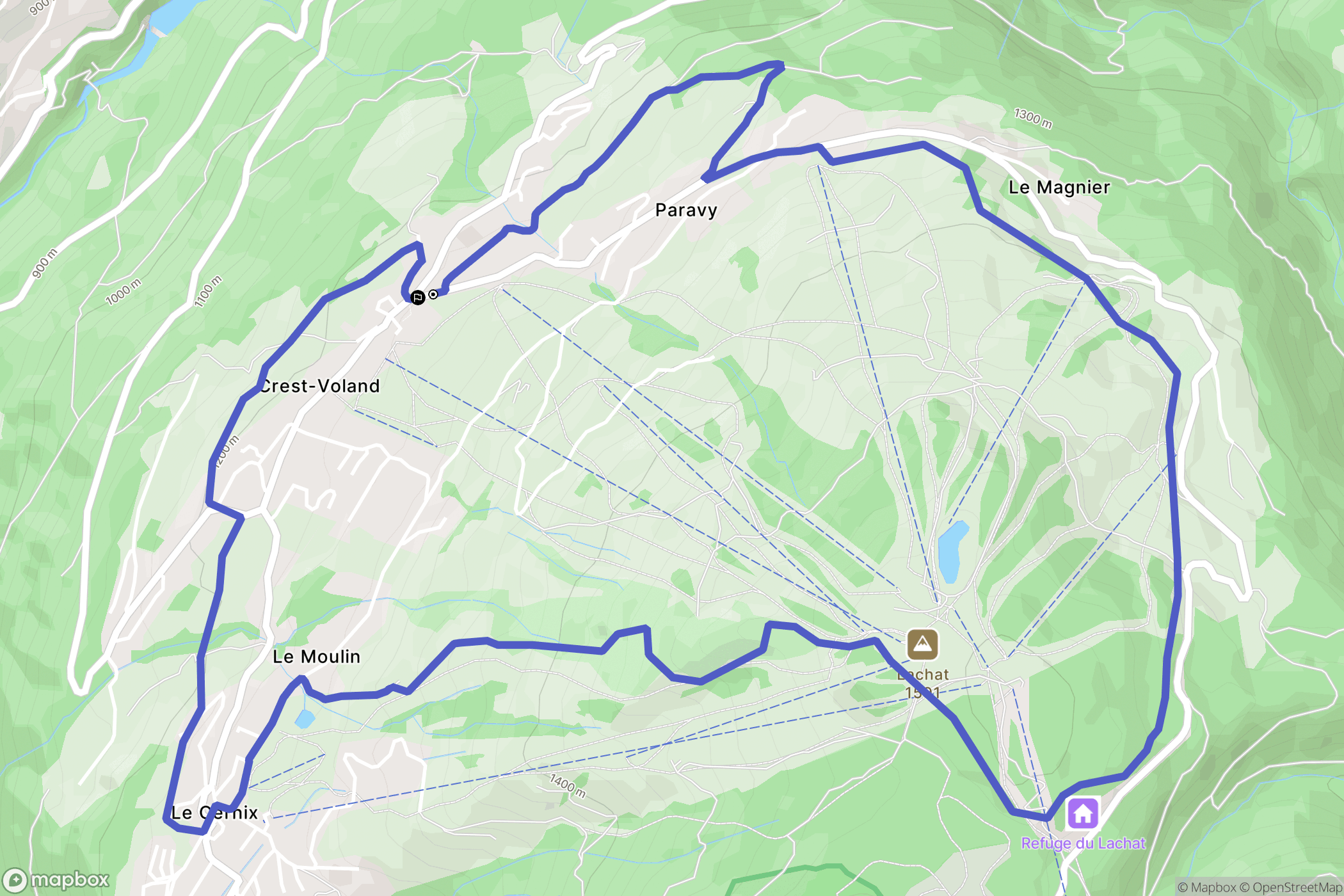 Crest-Voland : carte du parcours de randonnée - France