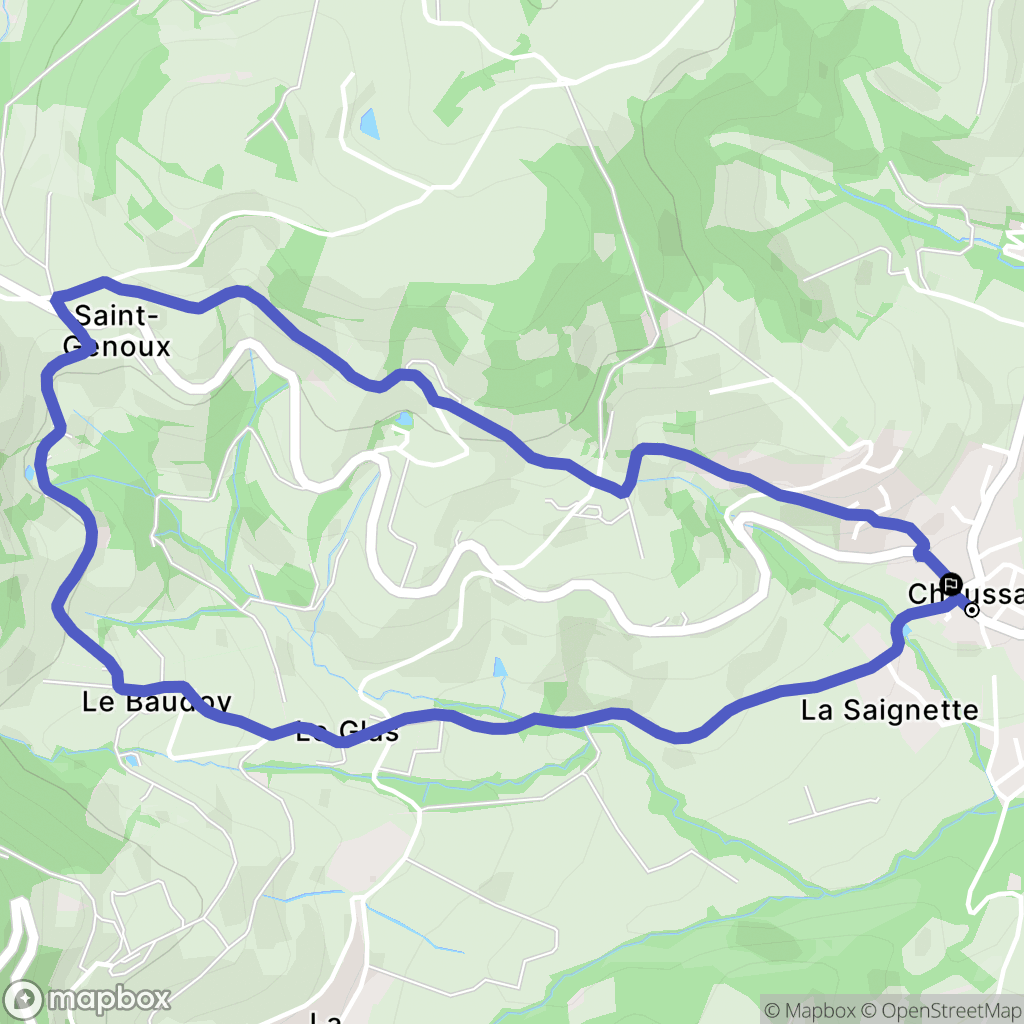 Chaussan : carte du parcours de randonnée - France