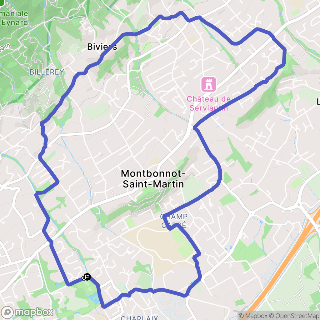 Meylan : carte du parcours de randonnée - France