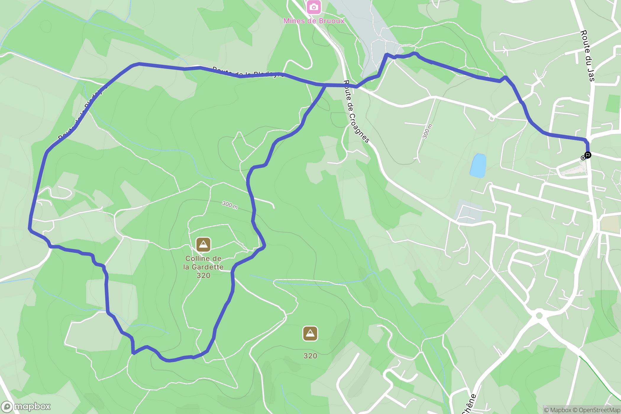 Gargas : carte du parcours de randonnée - France