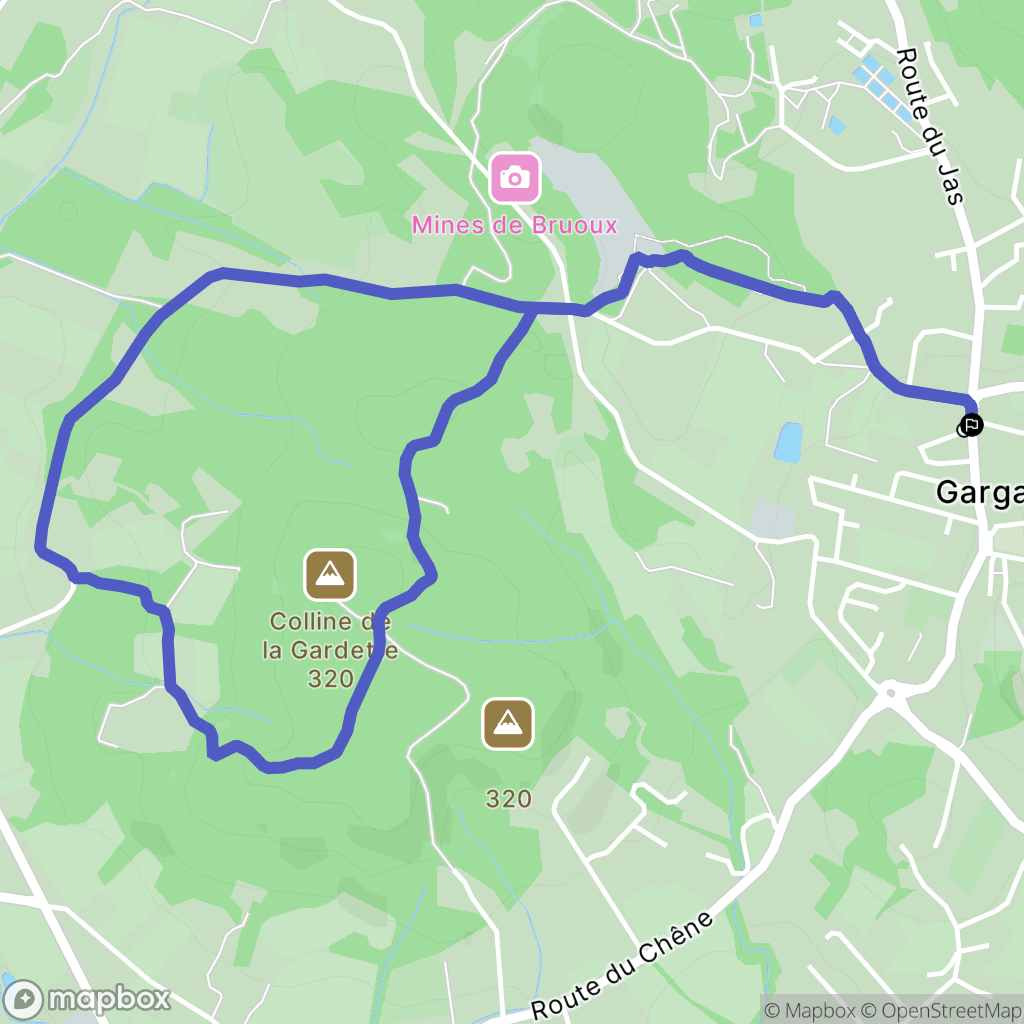 Gargas : carte du parcours de randonnée - France