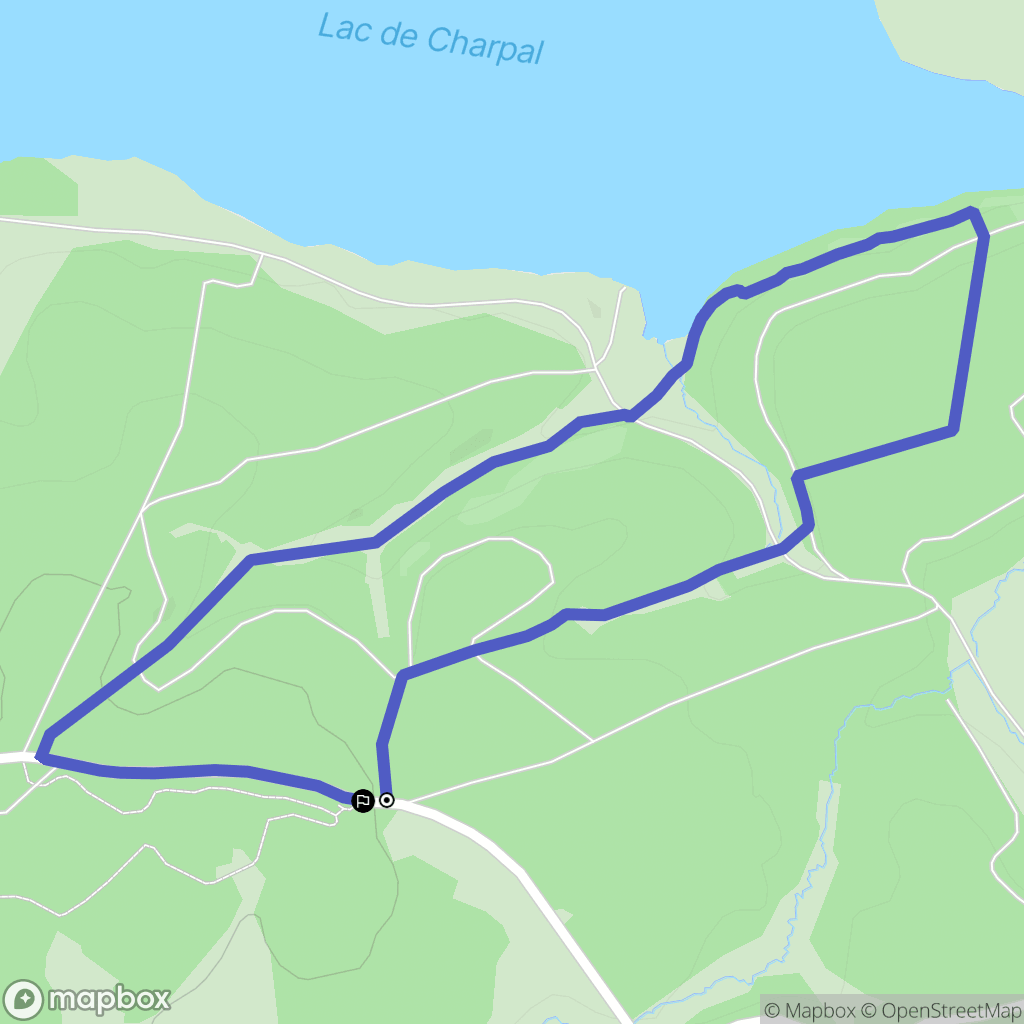 Le Born : carte du parcours de randonnée - France