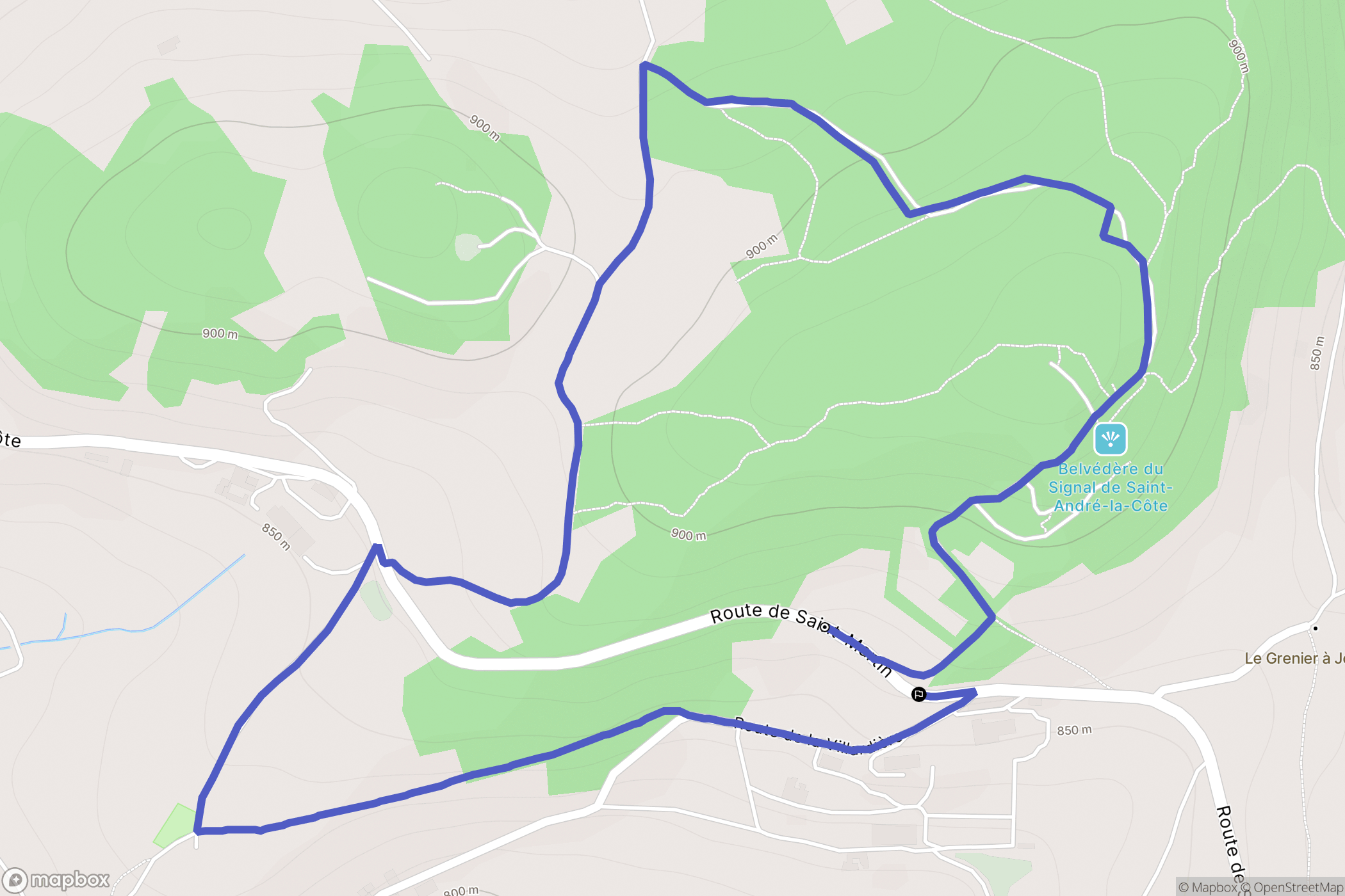 Saint-André-la-Côté : carte du parcours de randonnée - France