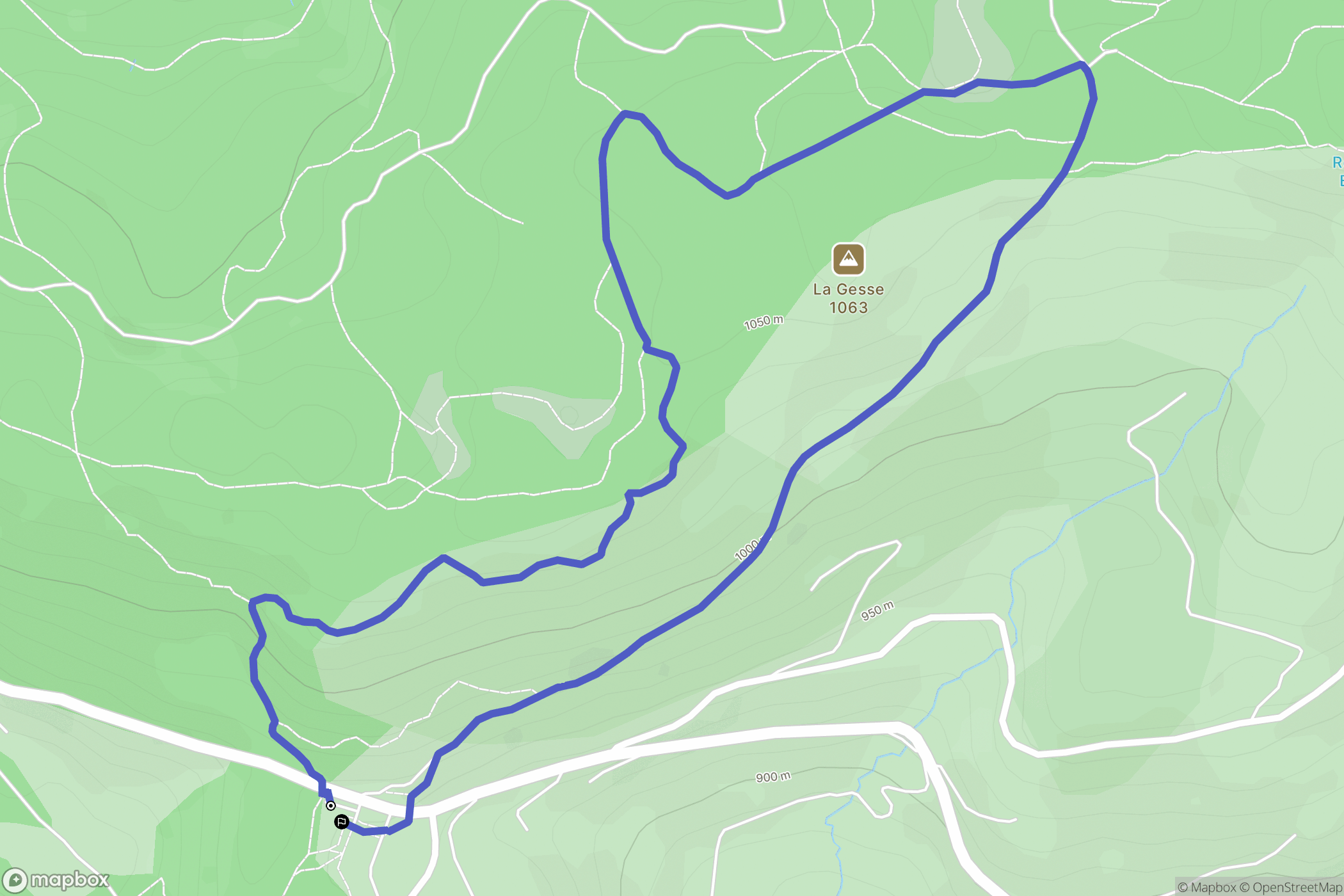 La bresse : carte du parcours de randonnée - France