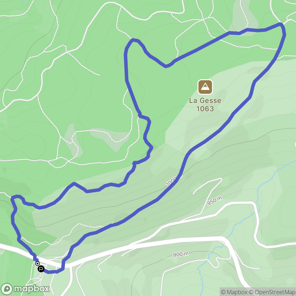 La bresse : carte du parcours de randonnée - France