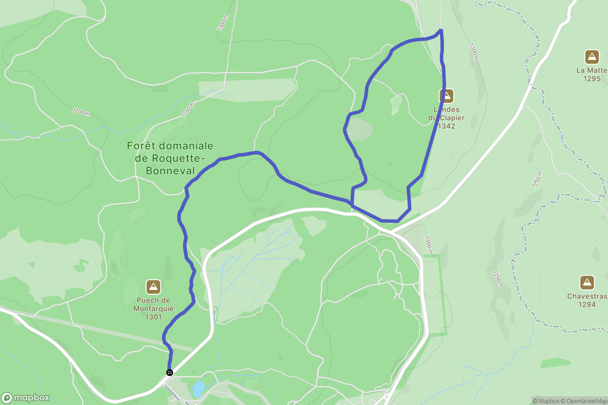 Laguiole : carte du parcours de randonnée - France