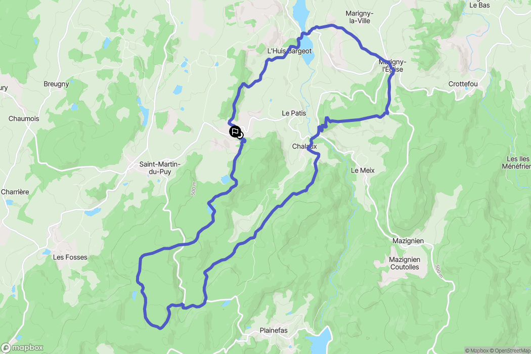 Saint-Martin-du-Puy : carte du parcours de randonnée - France