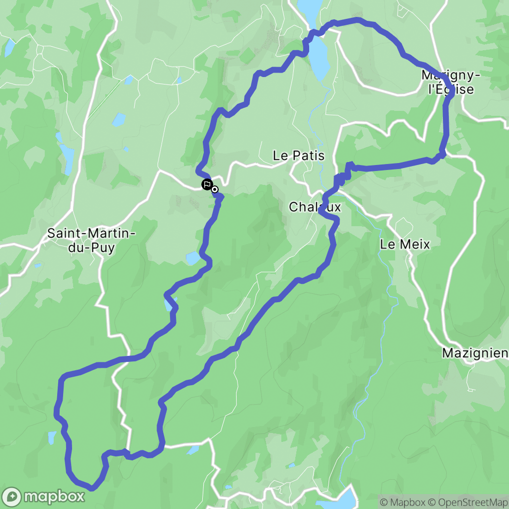 Saint-Martin-du-Puy : carte du parcours de randonnée - France