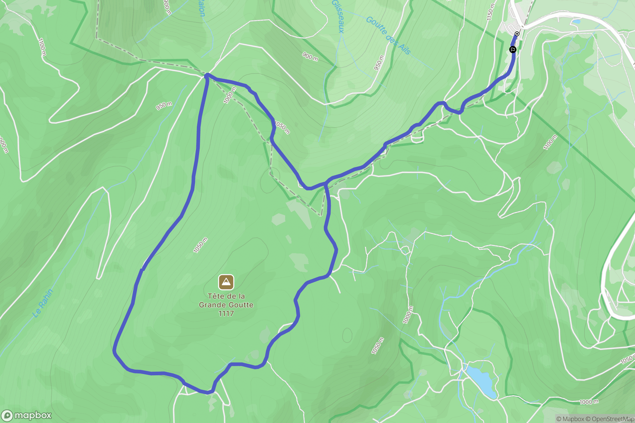 Saint-Maurice-sur-Moselle : carte du parcours de randonnée - France