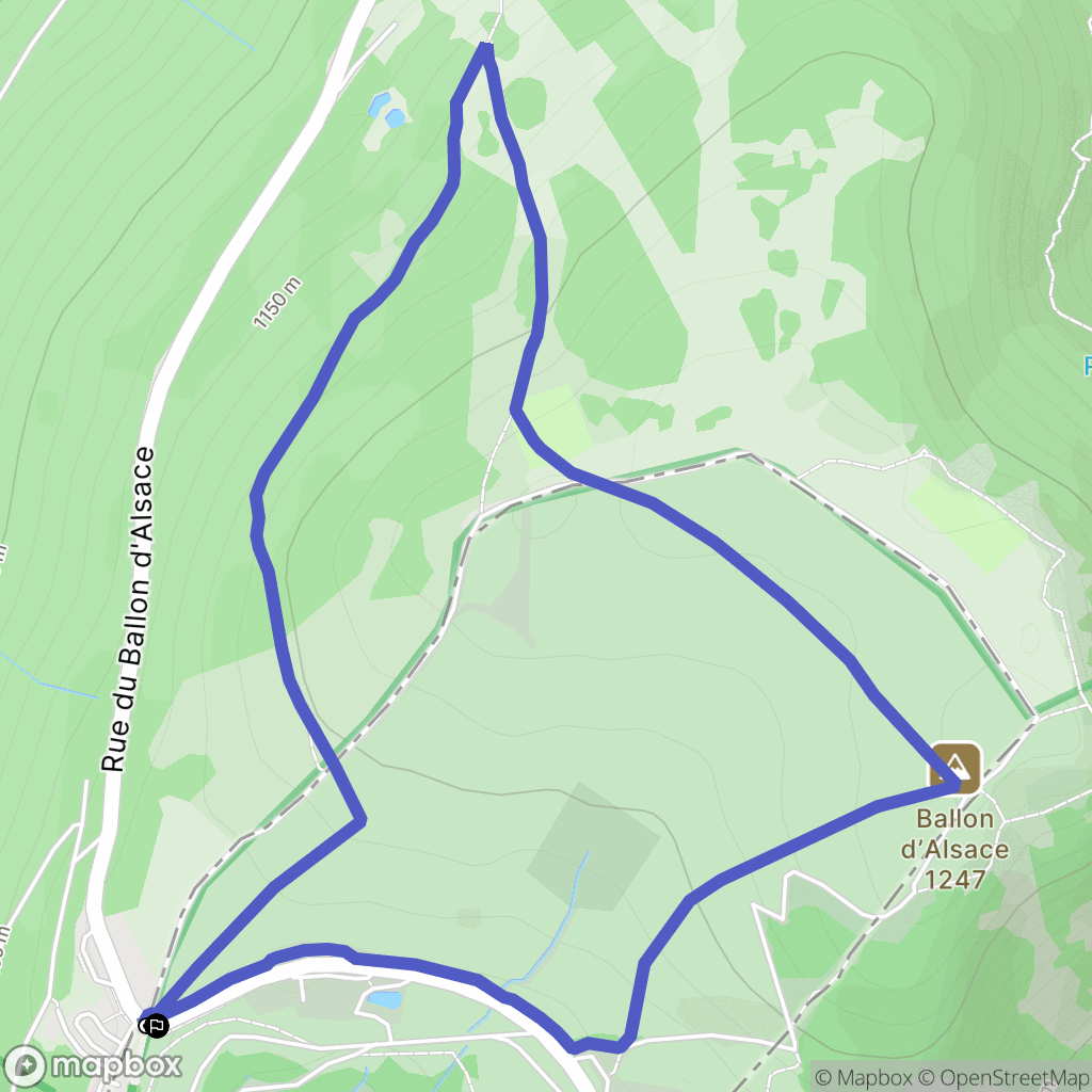 Saint-Maurice-sur-Moselle : carte du parcours de randonnée - France