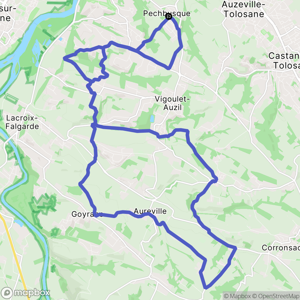 Pechbusque : carte du parcours de randonnée - France