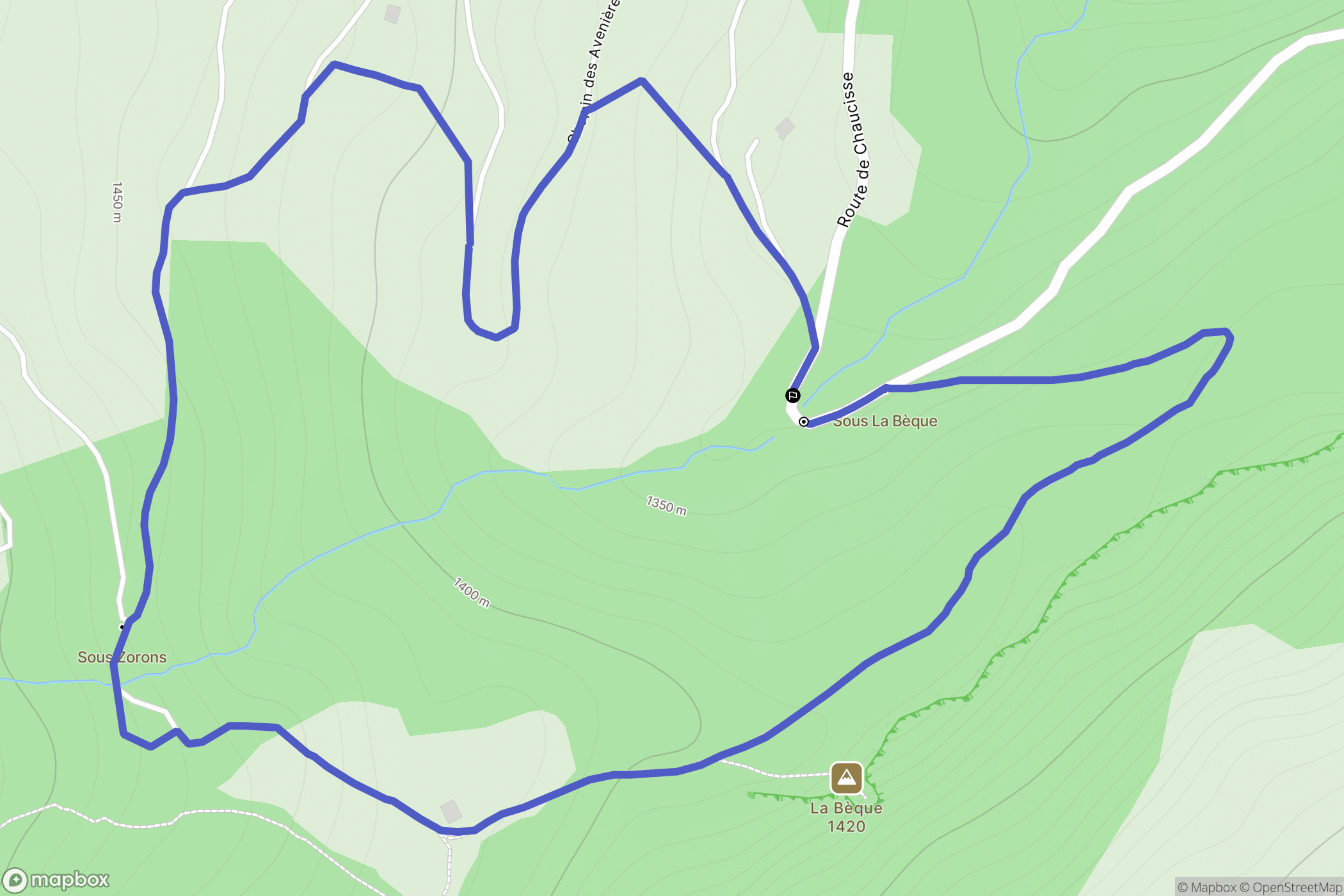 Saint-Nicolas-la-Chapelle : carte du parcours de randonnée - France