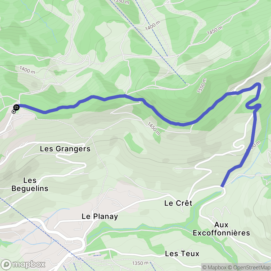 Notre-Dame-de-Bellecombe : carte du parcours de randonnée - France
