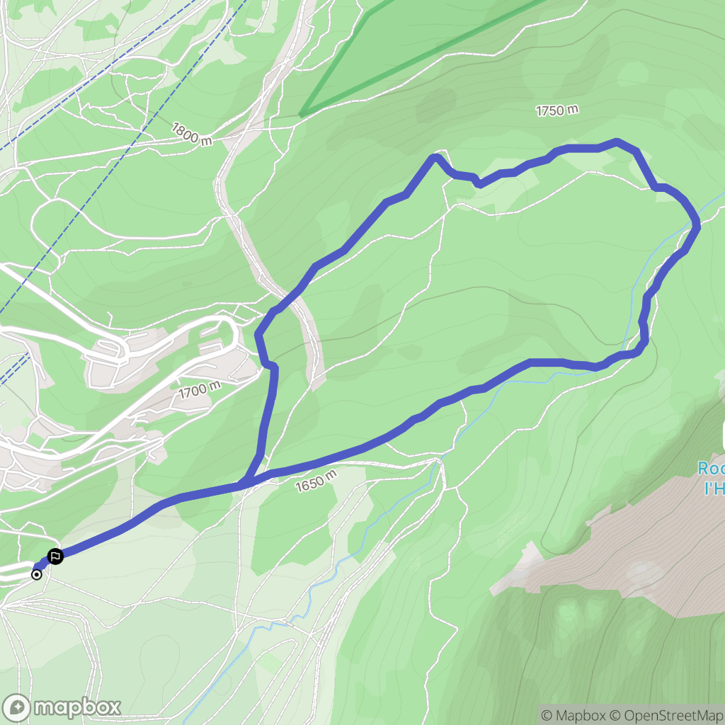 Chamrousse : carte du parcours de randonnée - France