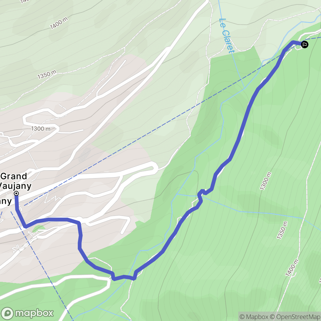 Vaujany : carte du parcours de randonnée - France