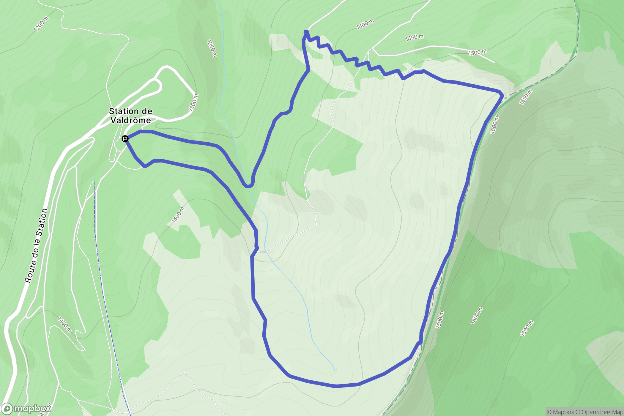 Valdrôme : carte du parcours de randonnée - France