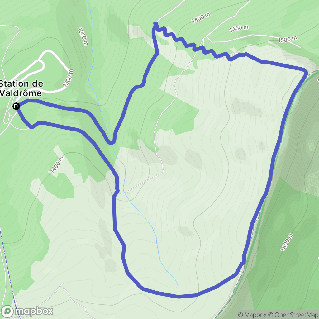Valdrôme : carte du parcours de randonnée - France