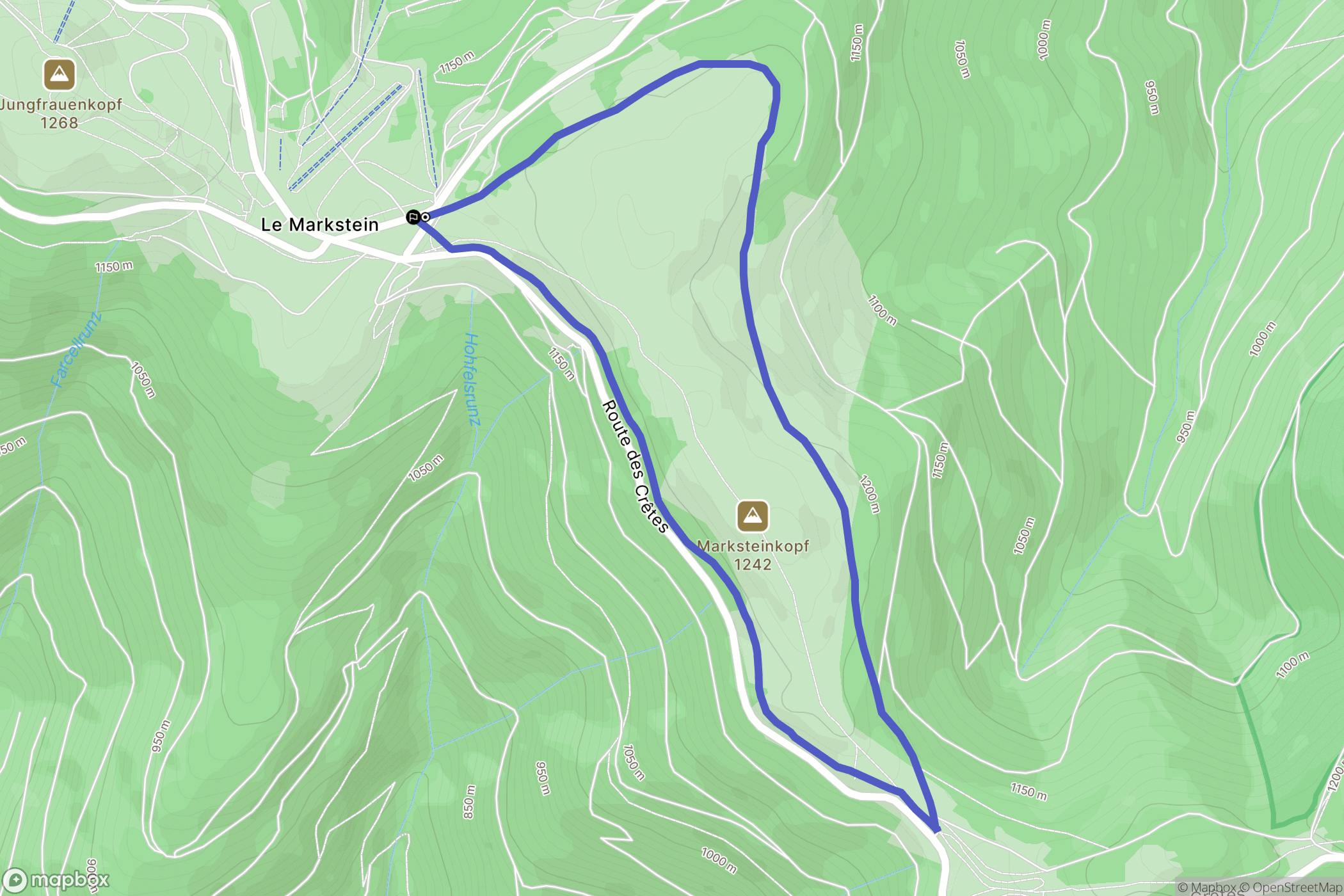 Fellering : carte du parcours de randonnée - France