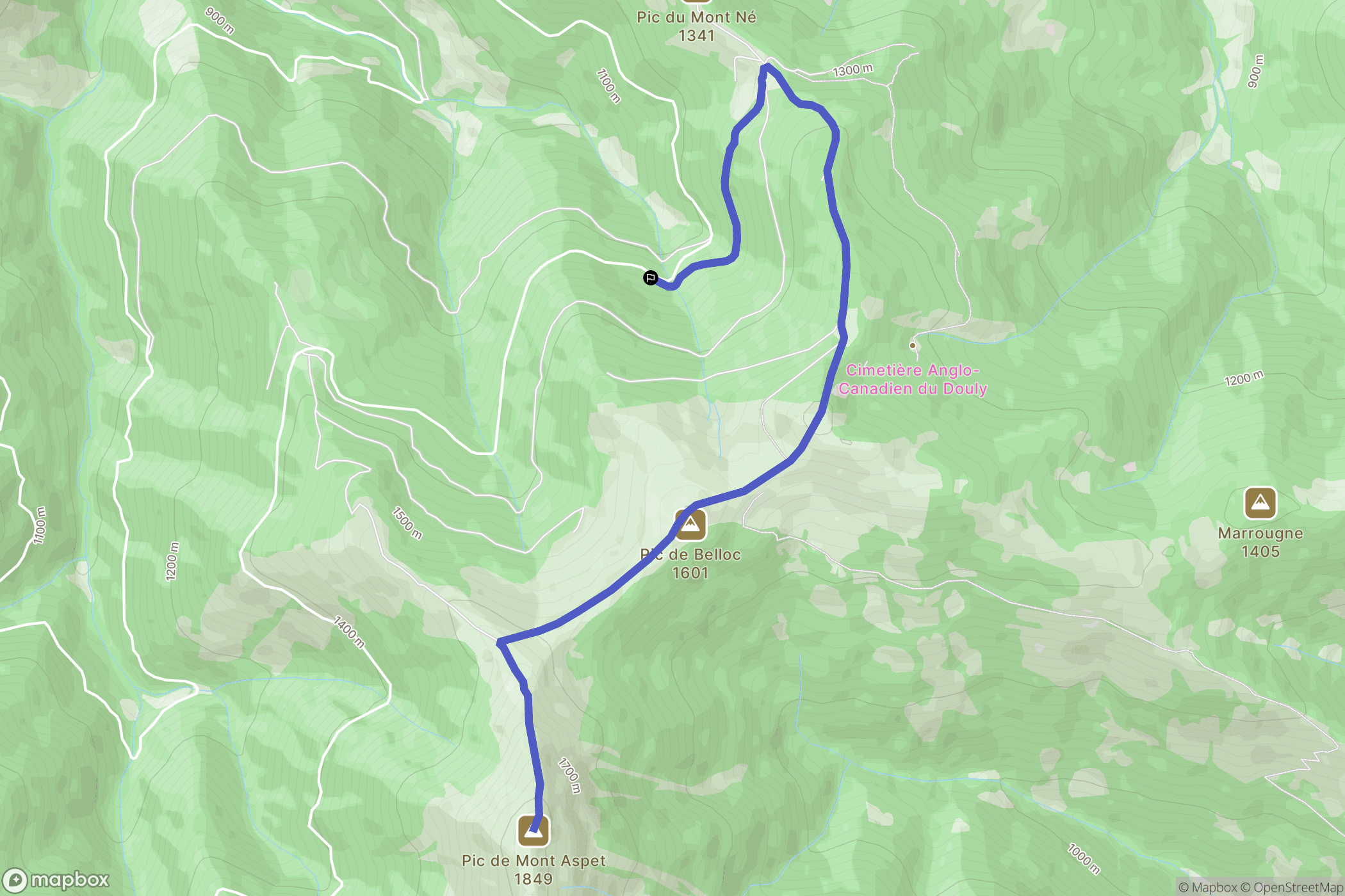Nistos : carte du parcours de randonnée - France