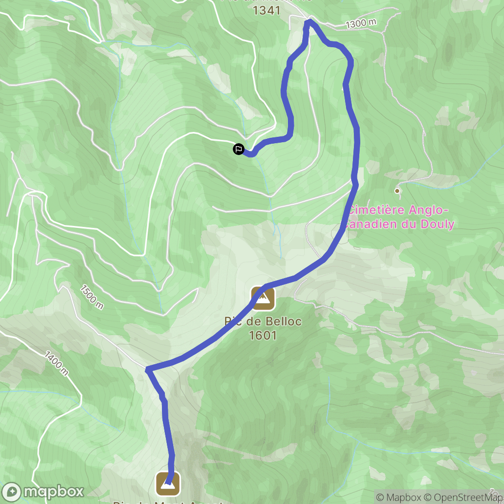Nistos : carte du parcours de randonnée - France
