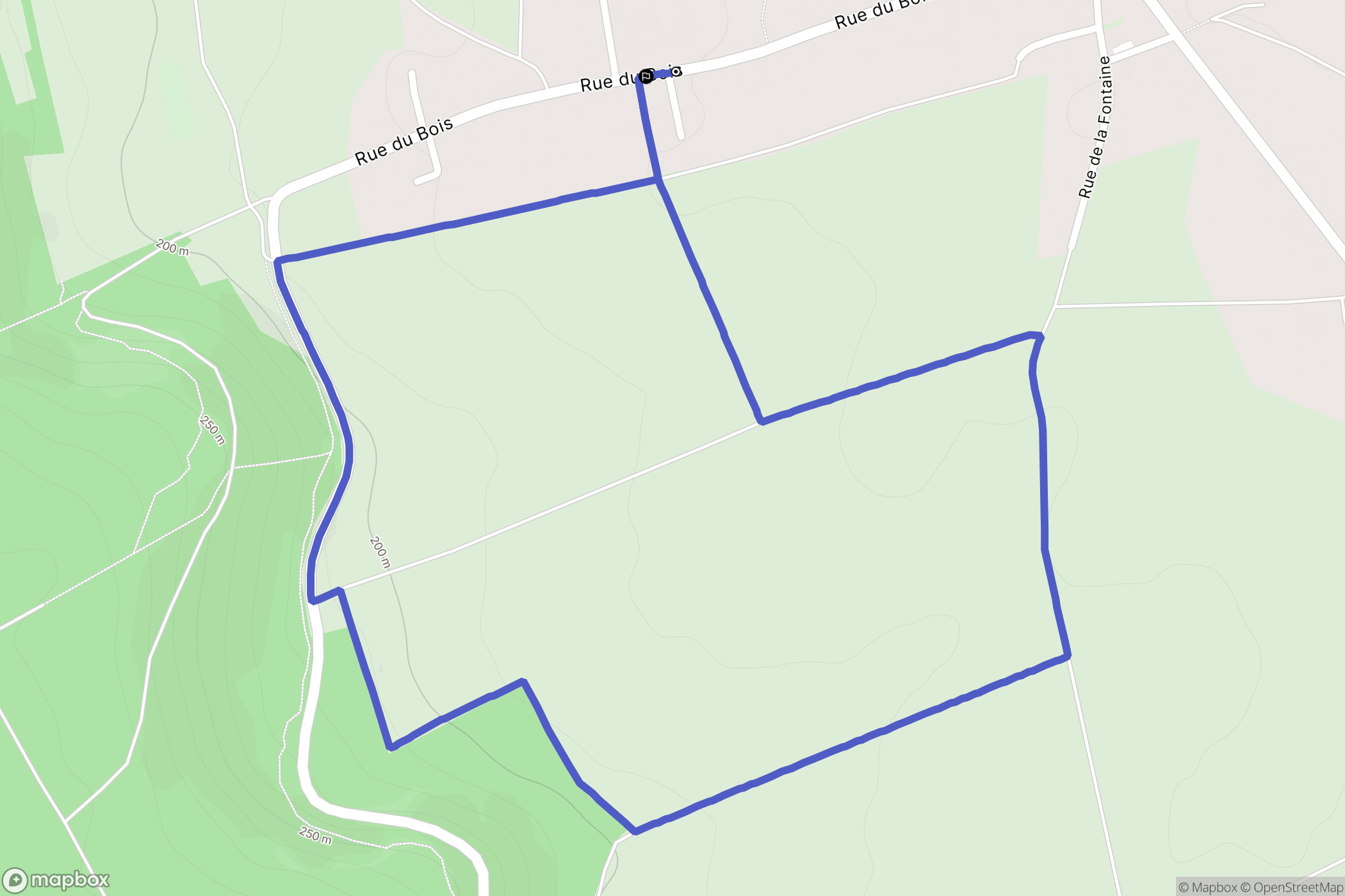 Bouilly : carte du parcours de randonnée - France