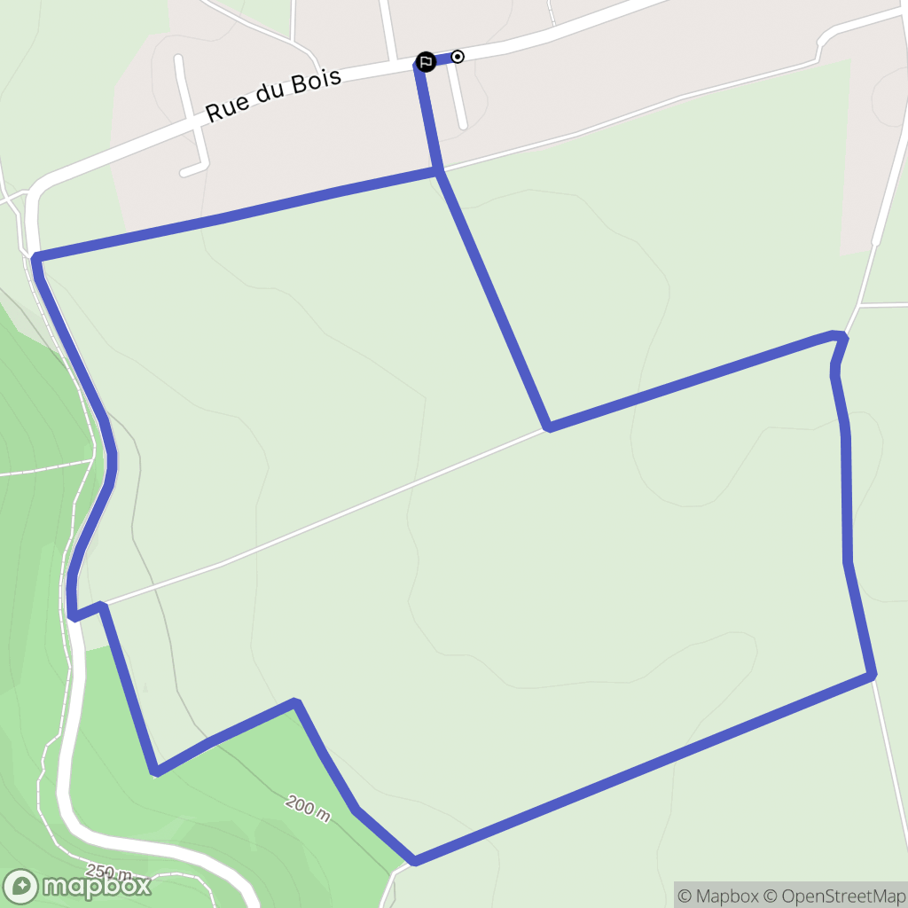 Bouilly : carte du parcours de randonnée - France