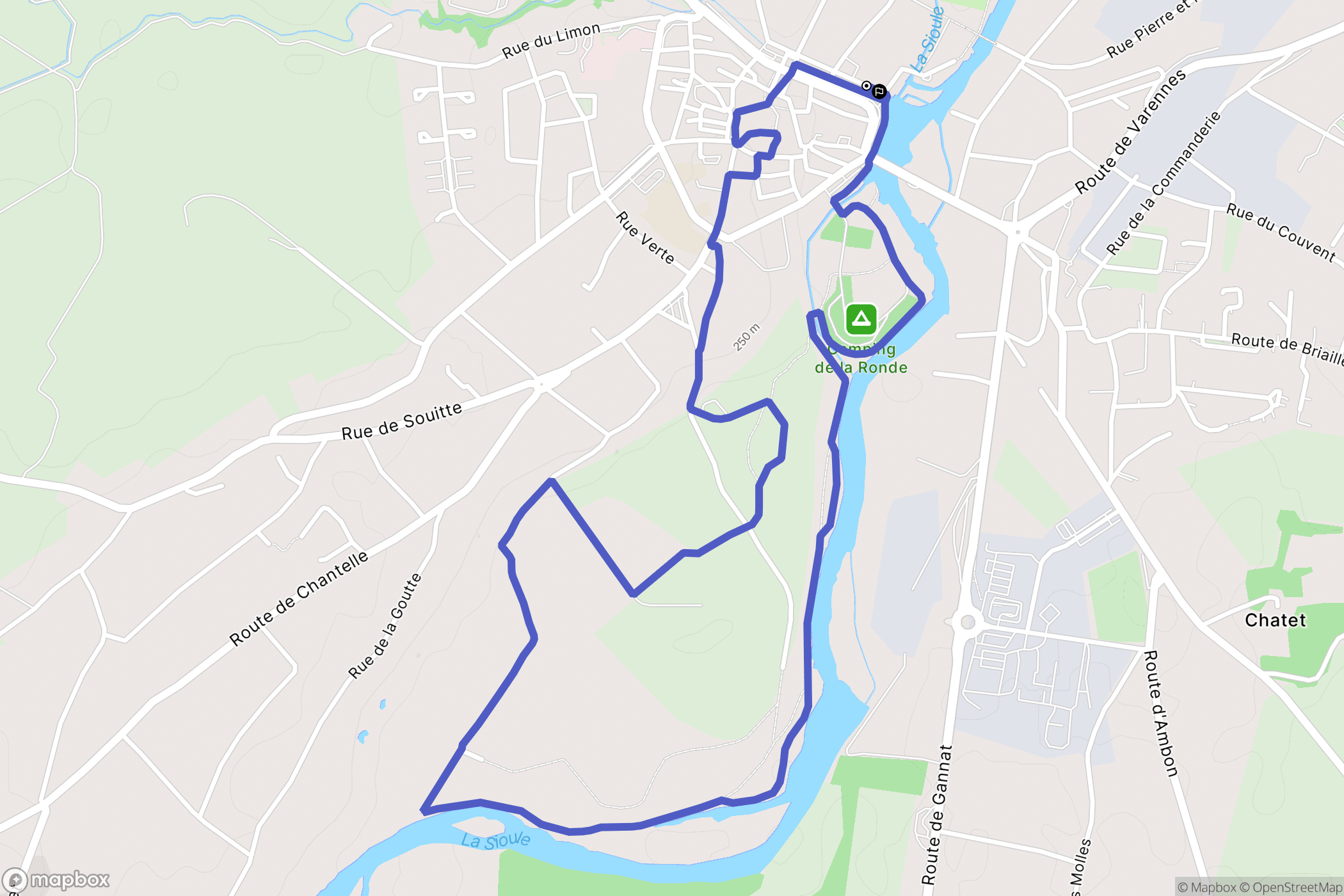 Saint-Pourçain-Sur-Sioule : carte du parcours de randonnée - France