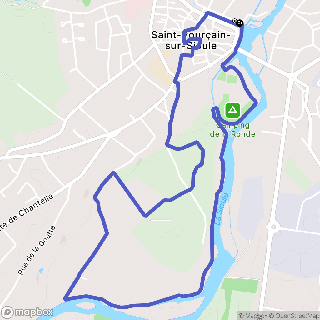Saint-Pourçain-Sur-Sioule : carte du parcours de randonnée - France