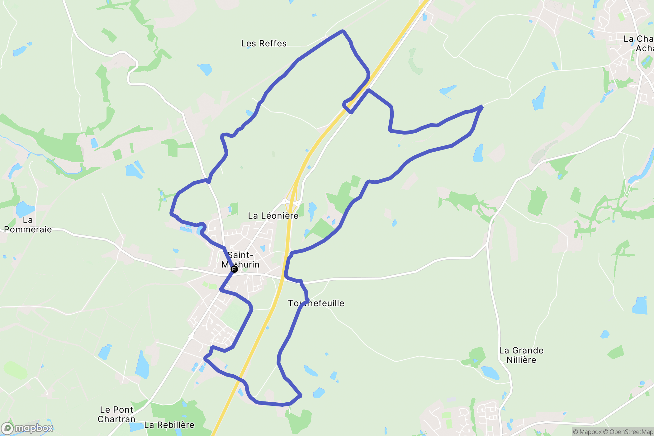 Saint-Mathurin : carte du parcours de randonnée - France
