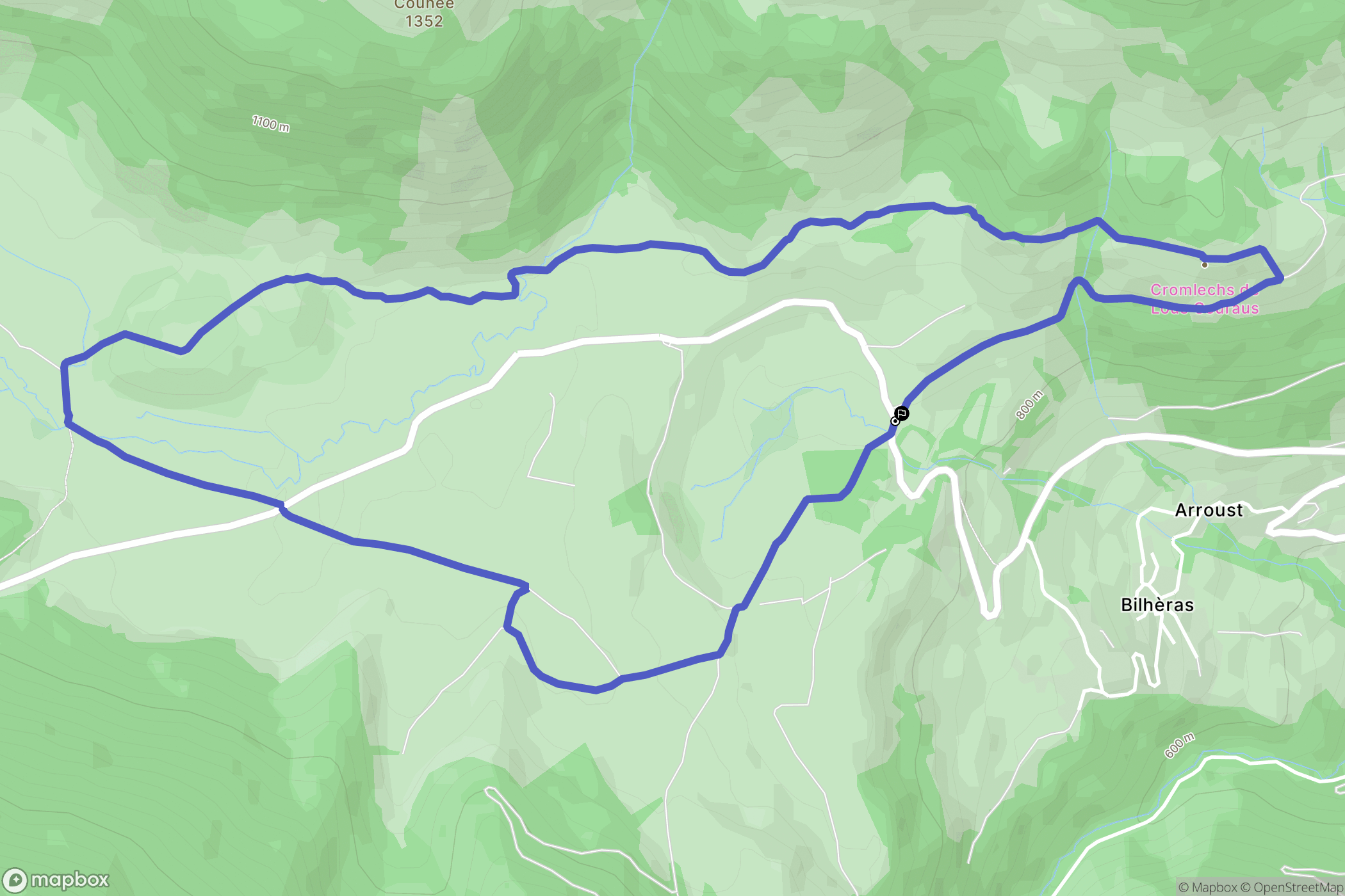 Bilhères : carte du parcours de randonnée - France