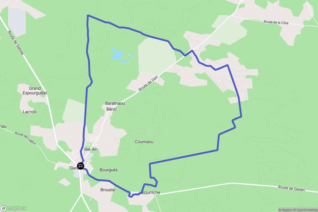 Garein : carte du parcours de randonnée - France
