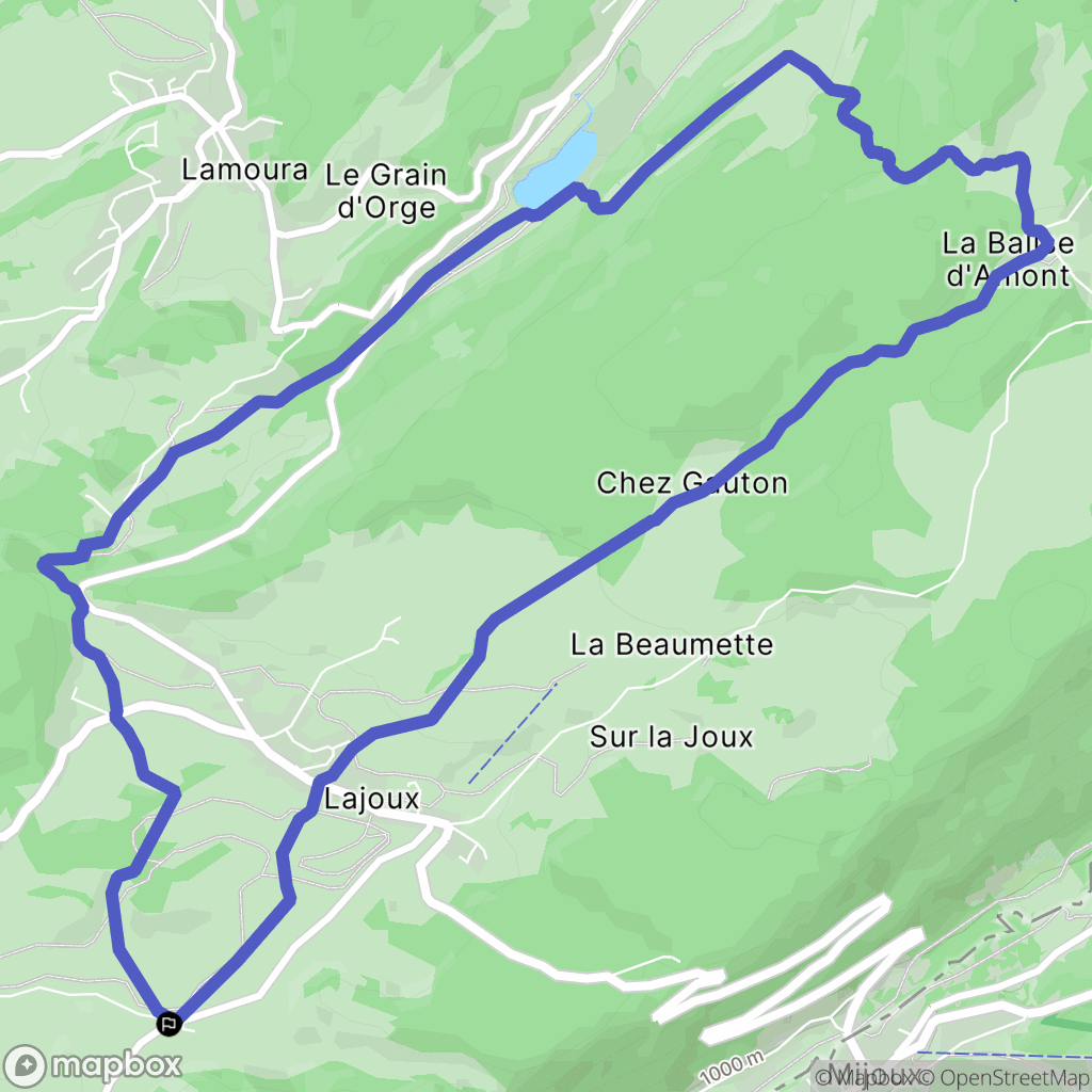 Lajoux : carte du parcours de randonnée - France