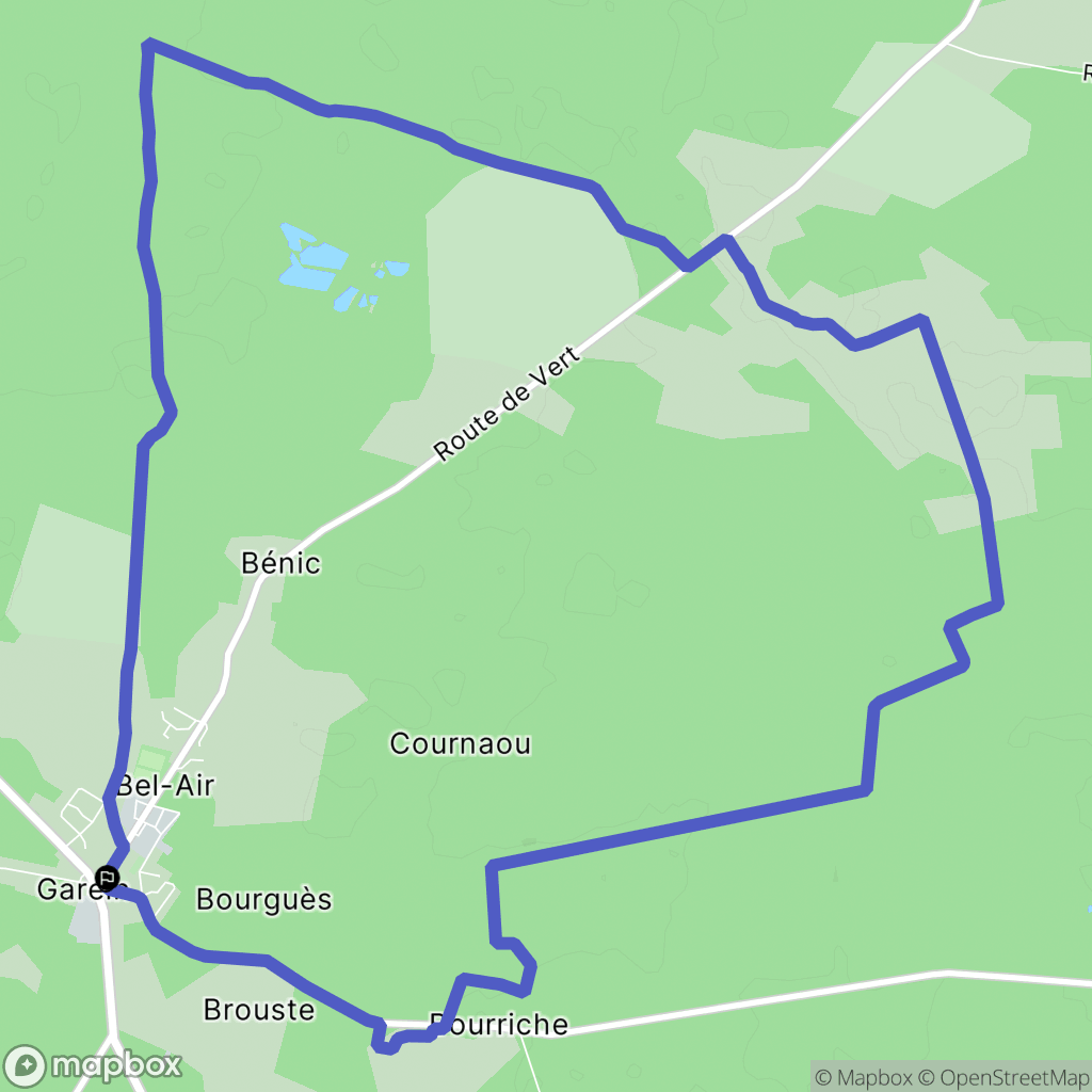 Garein : carte du parcours de randonnée - France