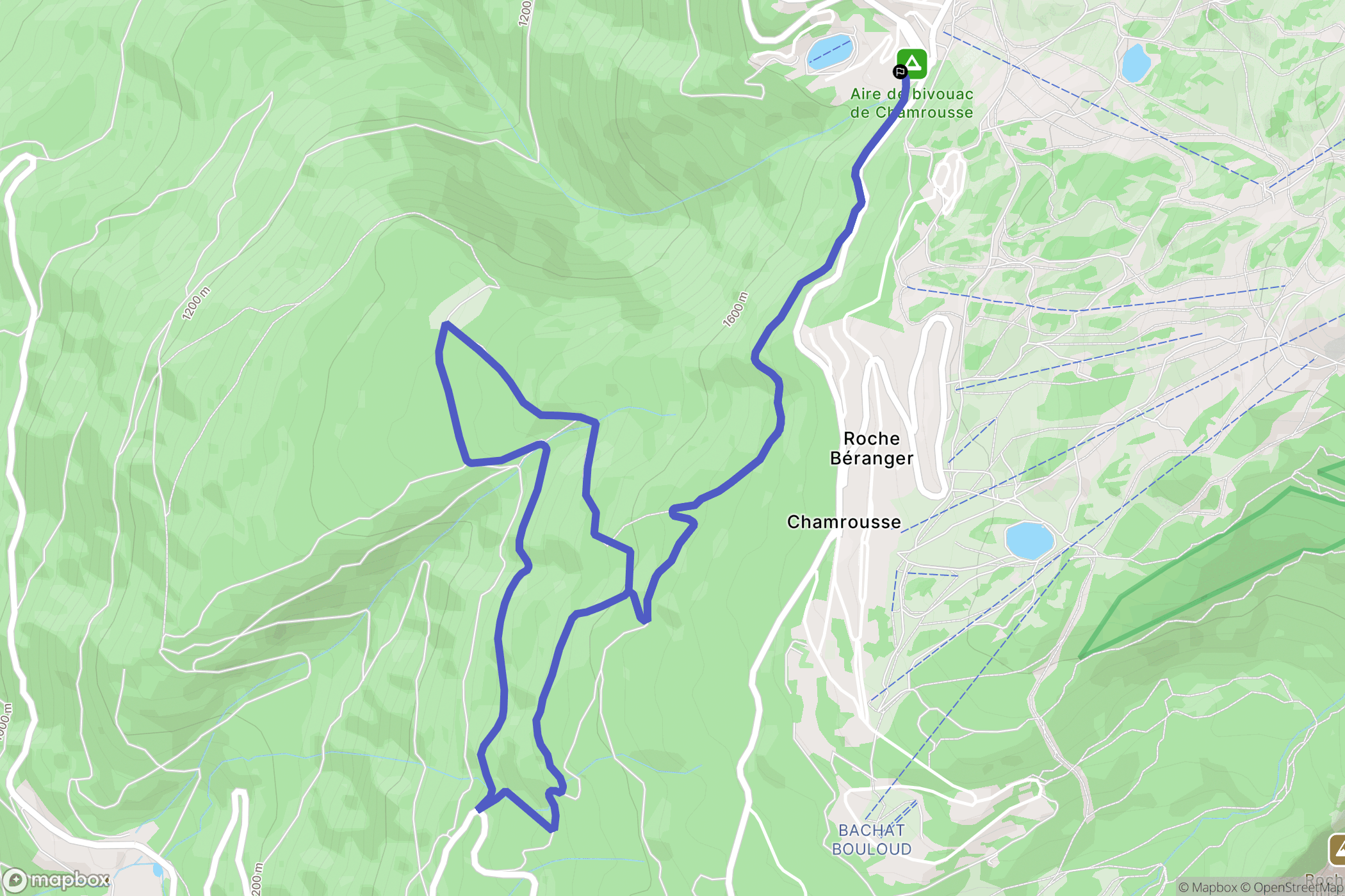 Chamrousse : carte du parcours de randonnée - France