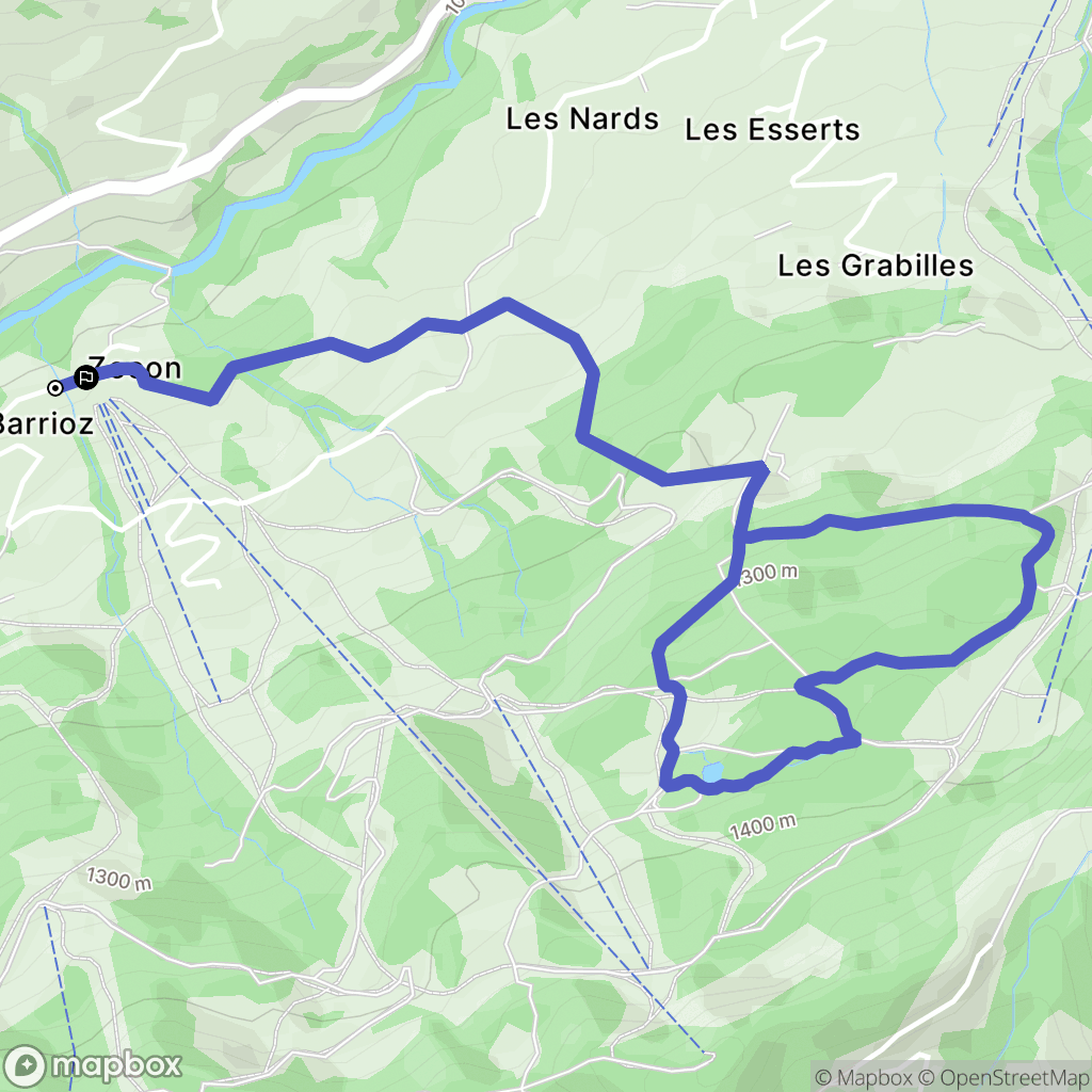 Flumet : carte du parcours de randonnée - France