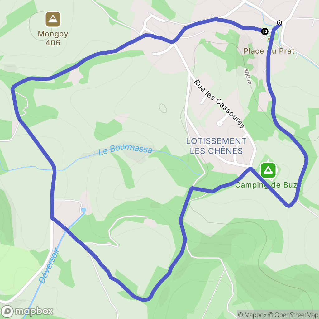 Buzy : carte du parcours de randonnée - France