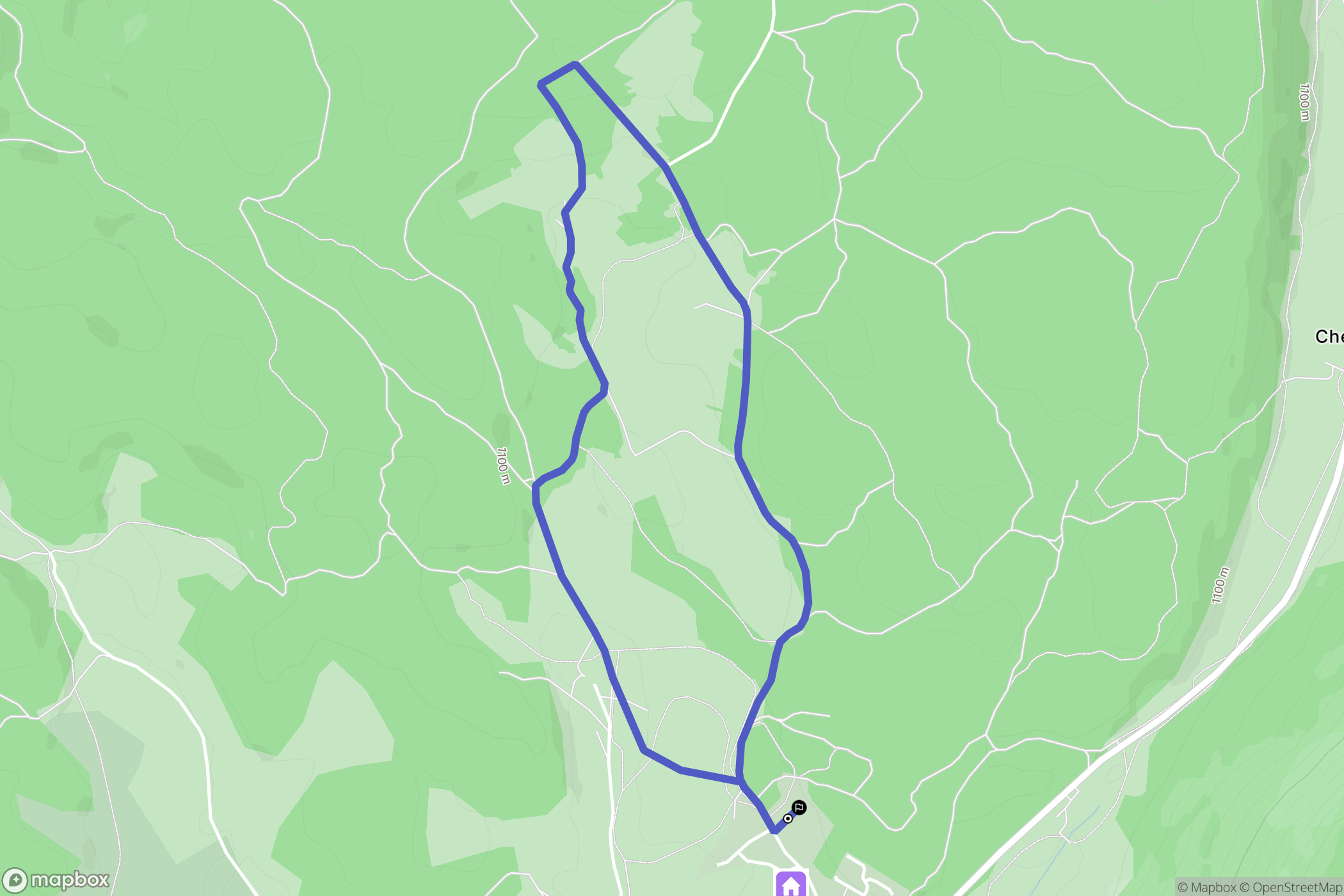 Chapelle-des-Bois : carte du parcours de randonnée - France