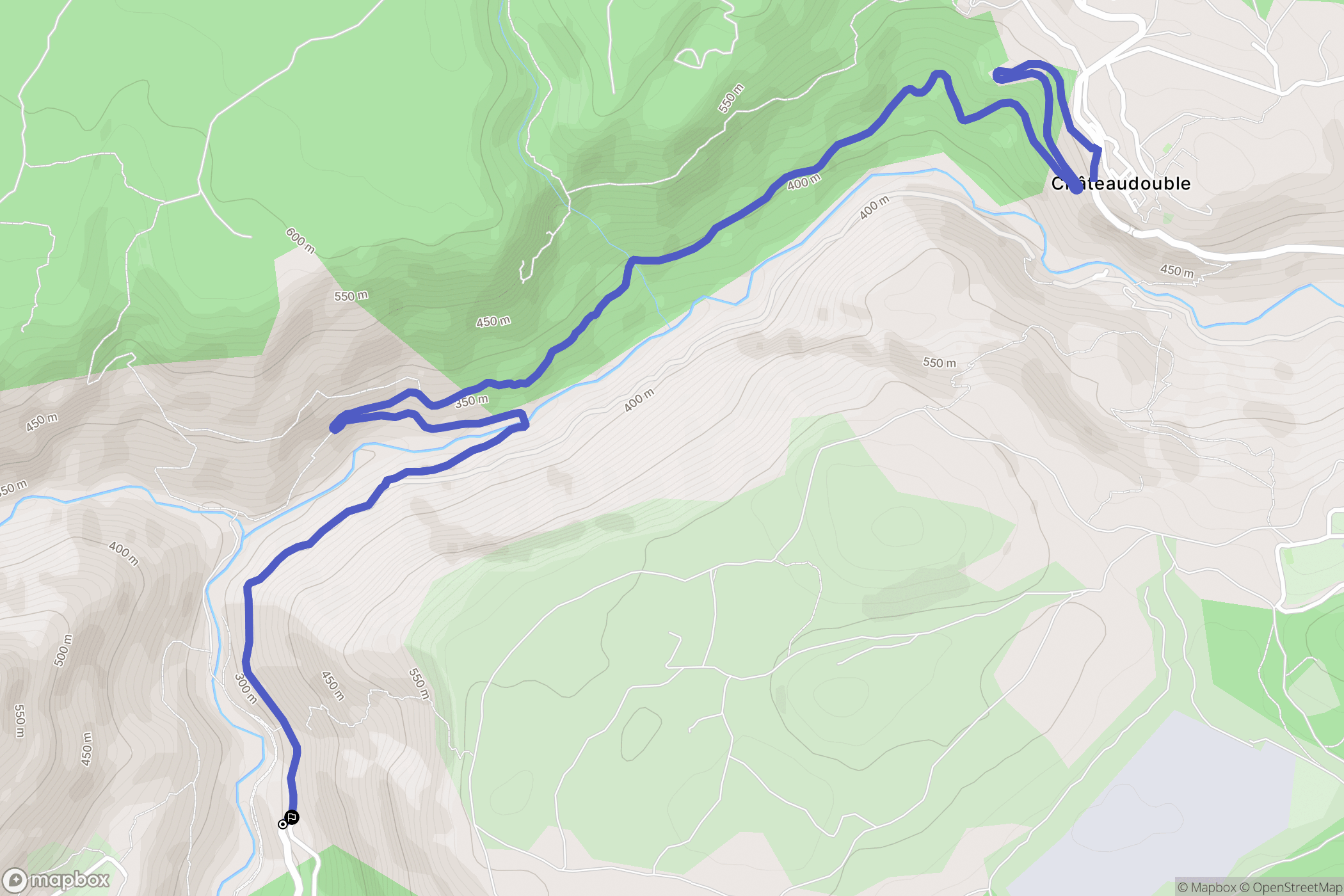 Chateaudouble, Rebouillon : carte du parcours de randonnée - France