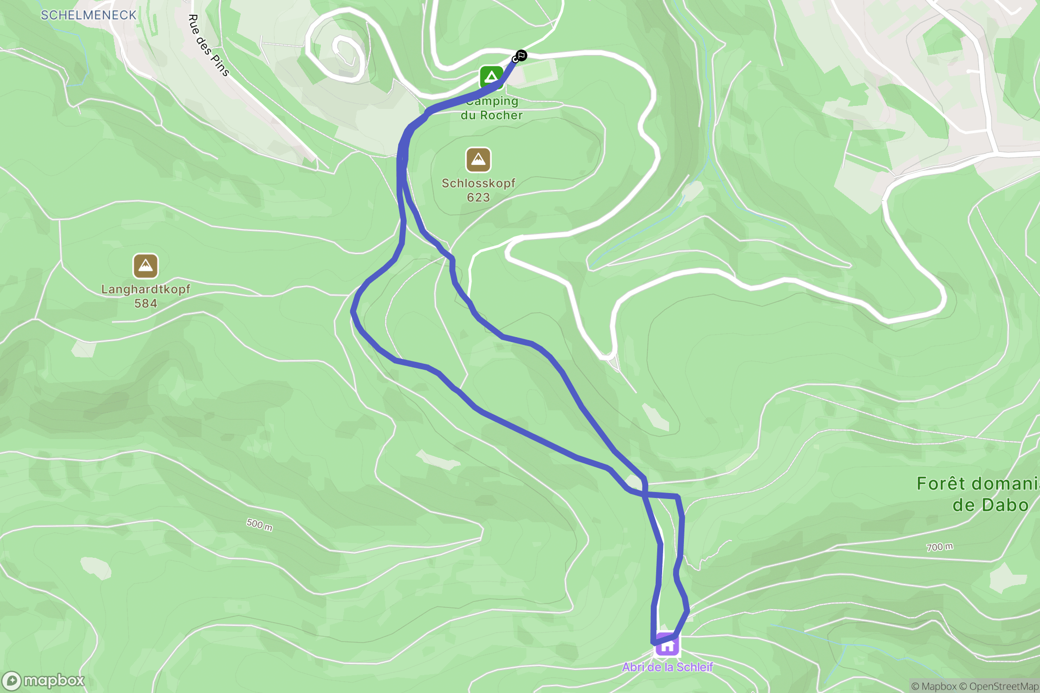 Dabo : carte du parcours de randonnée - France